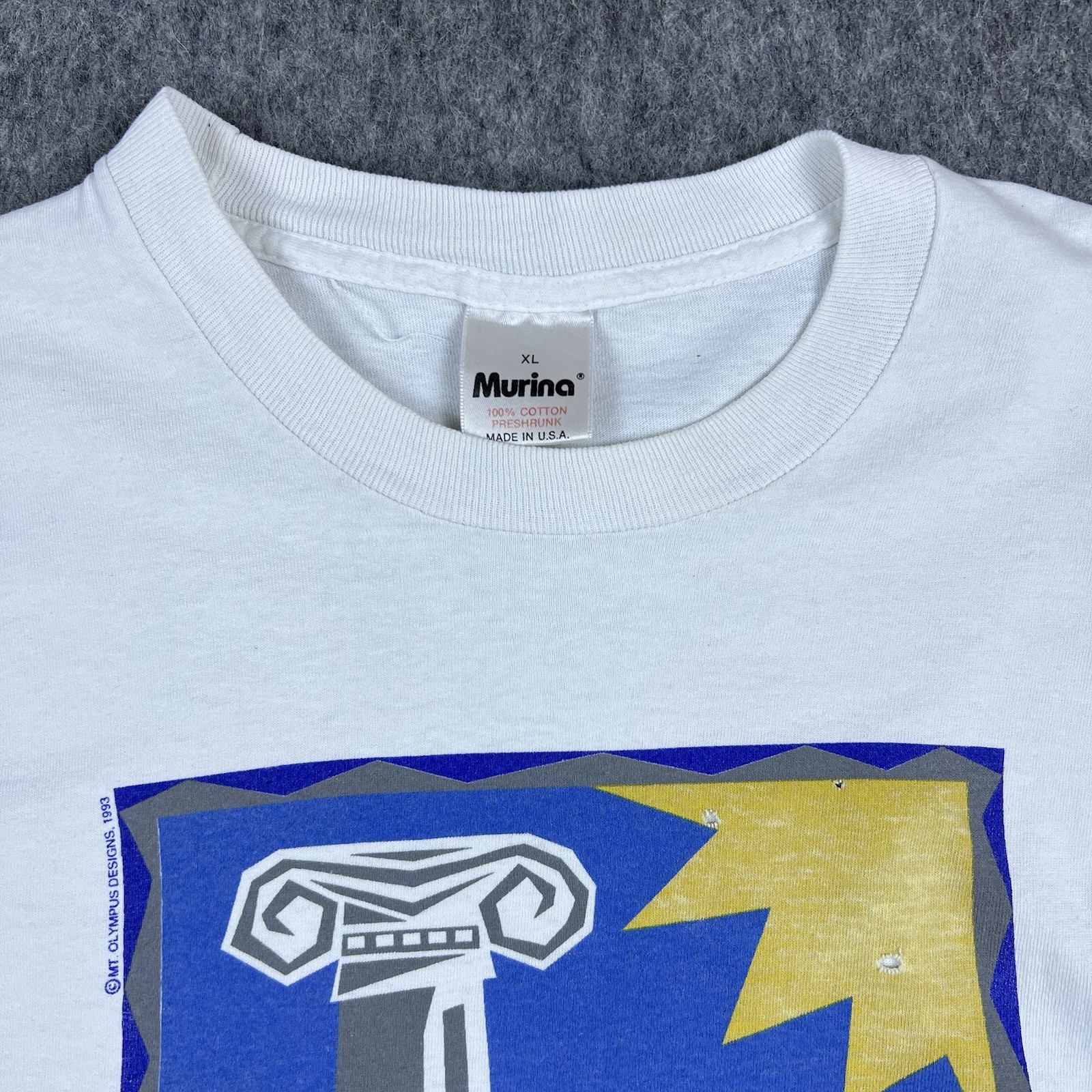 Vtg Murina 1993 Greece Men’s T-Shirt White Single Stitch Made In USA Size XL