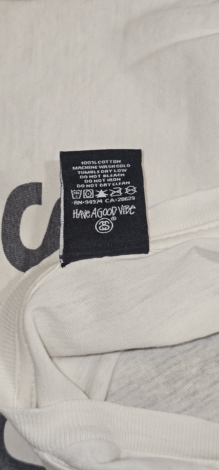 Vintage 90s Stussy Crown 8 Ball Graphic Long Sleeve T-Shirt White/Black Men’s M