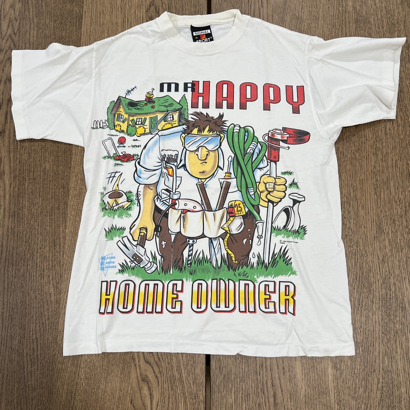 Signal Sports Size M 1995 Vintage Happy Homeowner Funny T Shirt