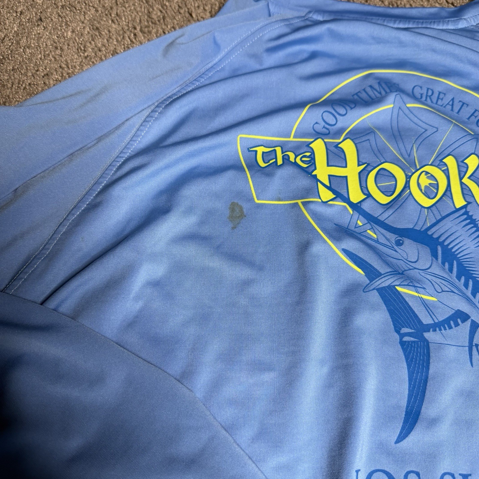 Huk Performance Fabrics Fishing T-Shirt Mens 2XL Blue Long Sleeve UPF