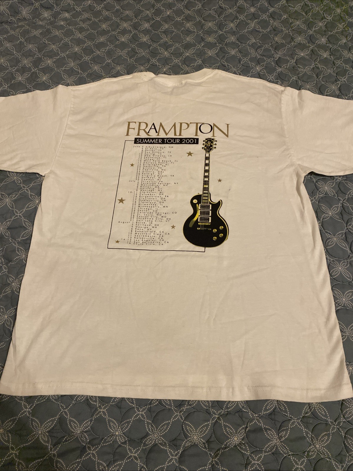 Peter Frampton 2001 Summer Tour t-shirt X-LARGE SEE DESCRIPTION