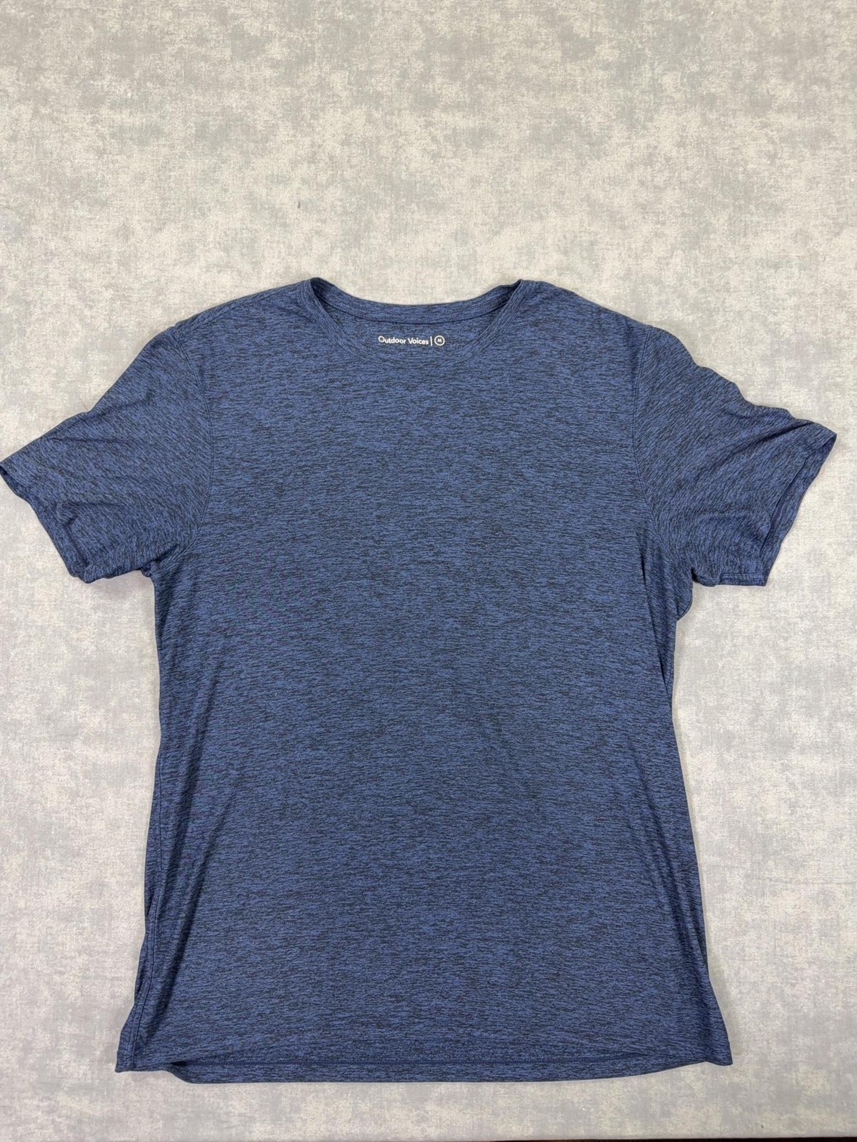 Outdoor Voices Shirt Mens M Blue Solid Basic Tee Tagless Crew Neck Short Sleeve