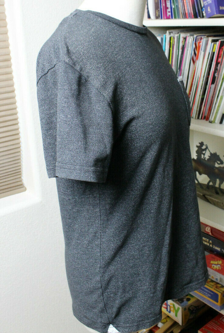 Craft Flow Mens Shirt Small Cotton Blend Pocket Charcoal Machine wash