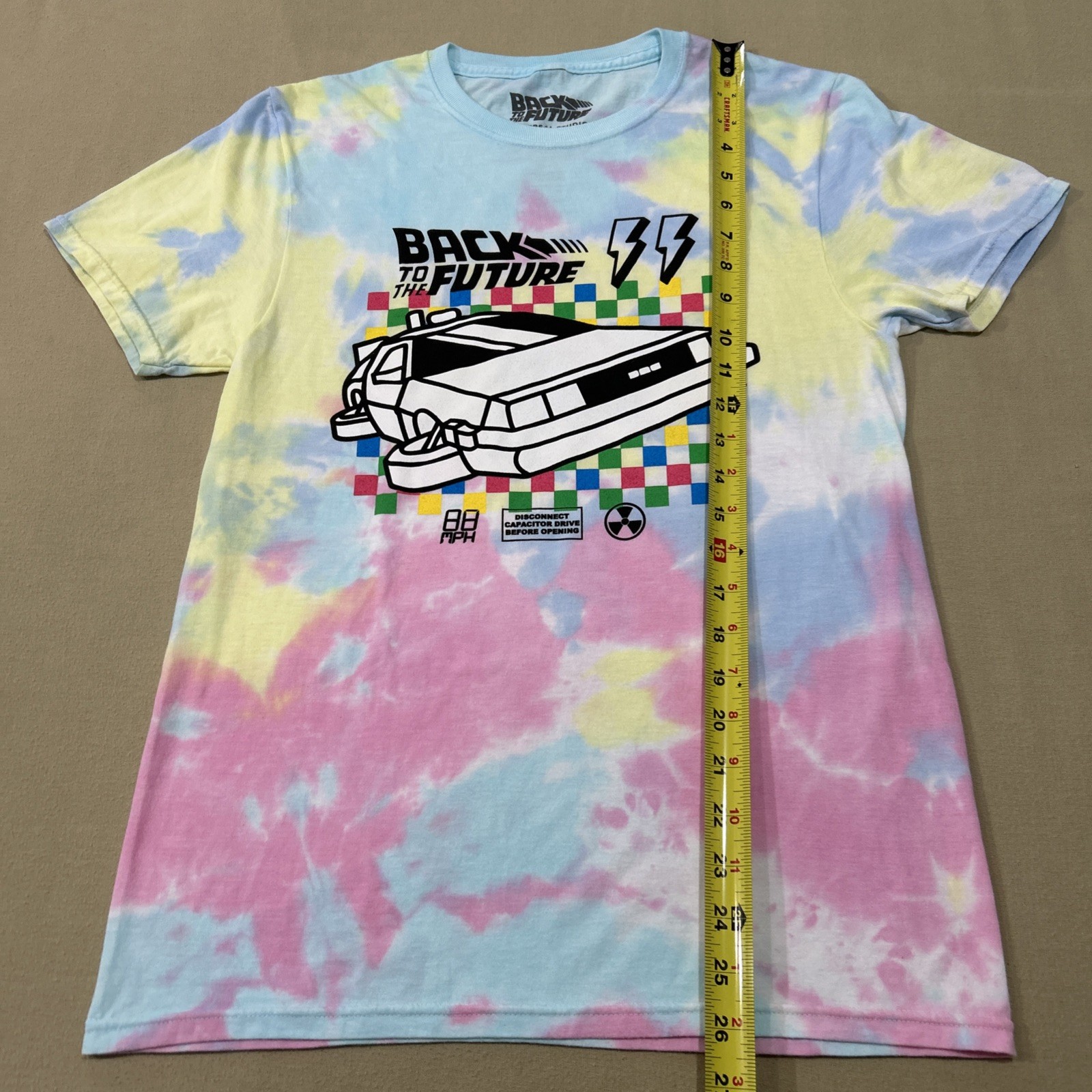 Back To The Future Universal Studios Park Tie-Dye Shirt Size Small Delorean