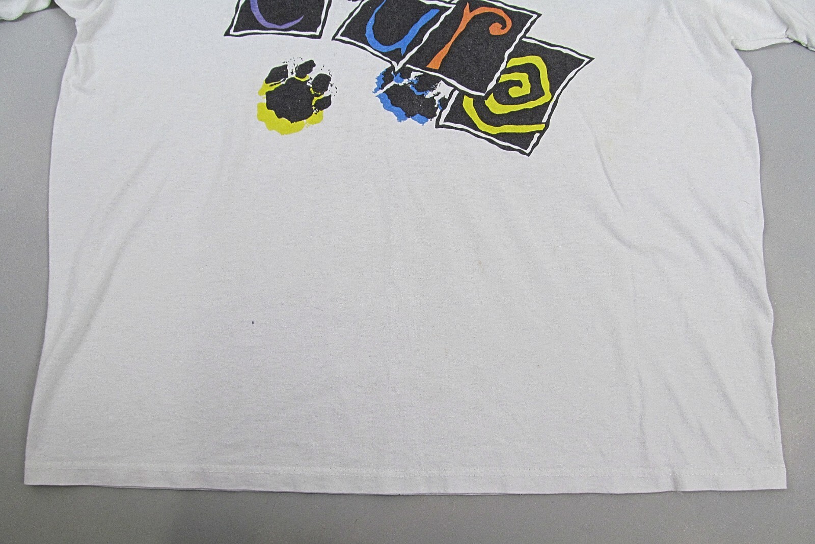 The Cure T-shirt Vintage 80s White Love Cats Paws Single Stitch SEE DESCRIPTION