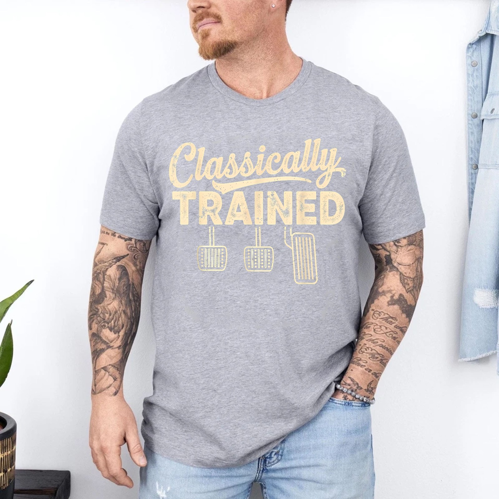 Classically Trained Manual Car Pedals Driving Humor T-Shirt