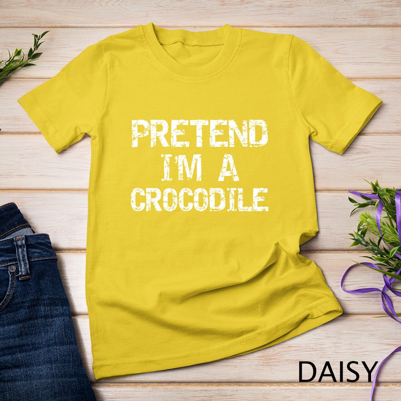 Lazy Halloween Costume Funny Easy Pretend I’m a Crocodile Unisex T-shirt
