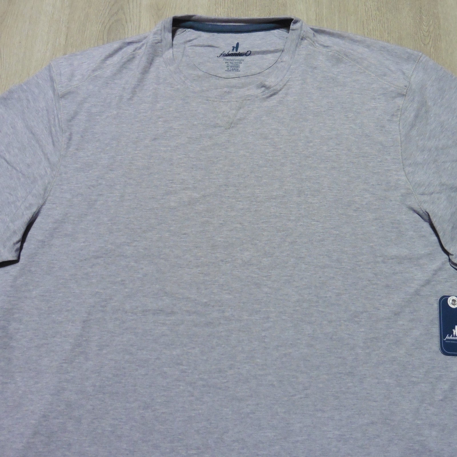 JOHNNIE O Mens XL COURSE T SHIRT PERFORMANCE GOLF SHORT SLEEVE SEAL GREY