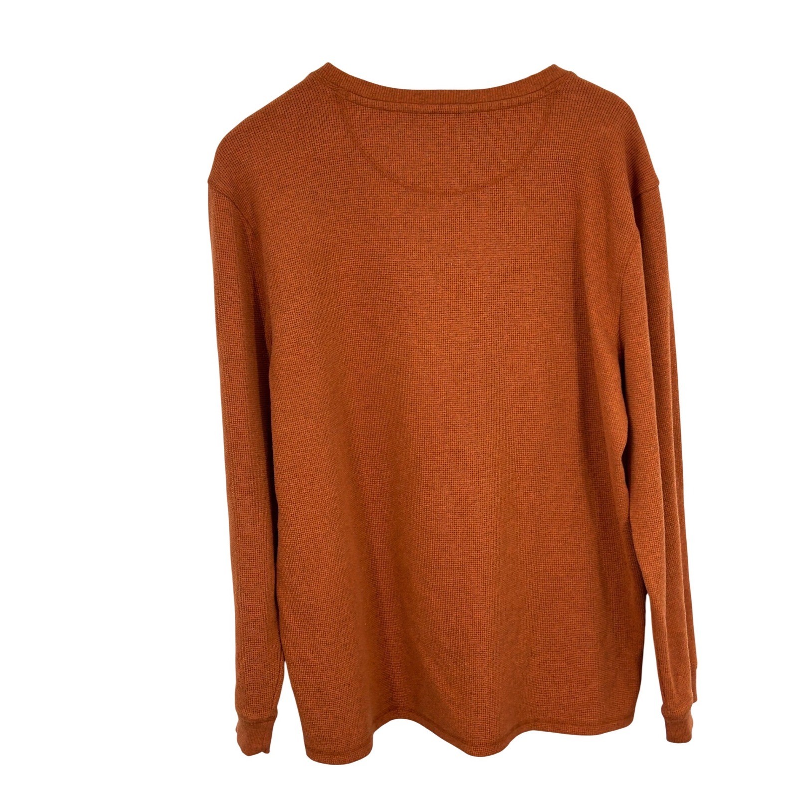 Member’s Mark Thermal Henley Long Sleeve Shirt Rust Orange XL