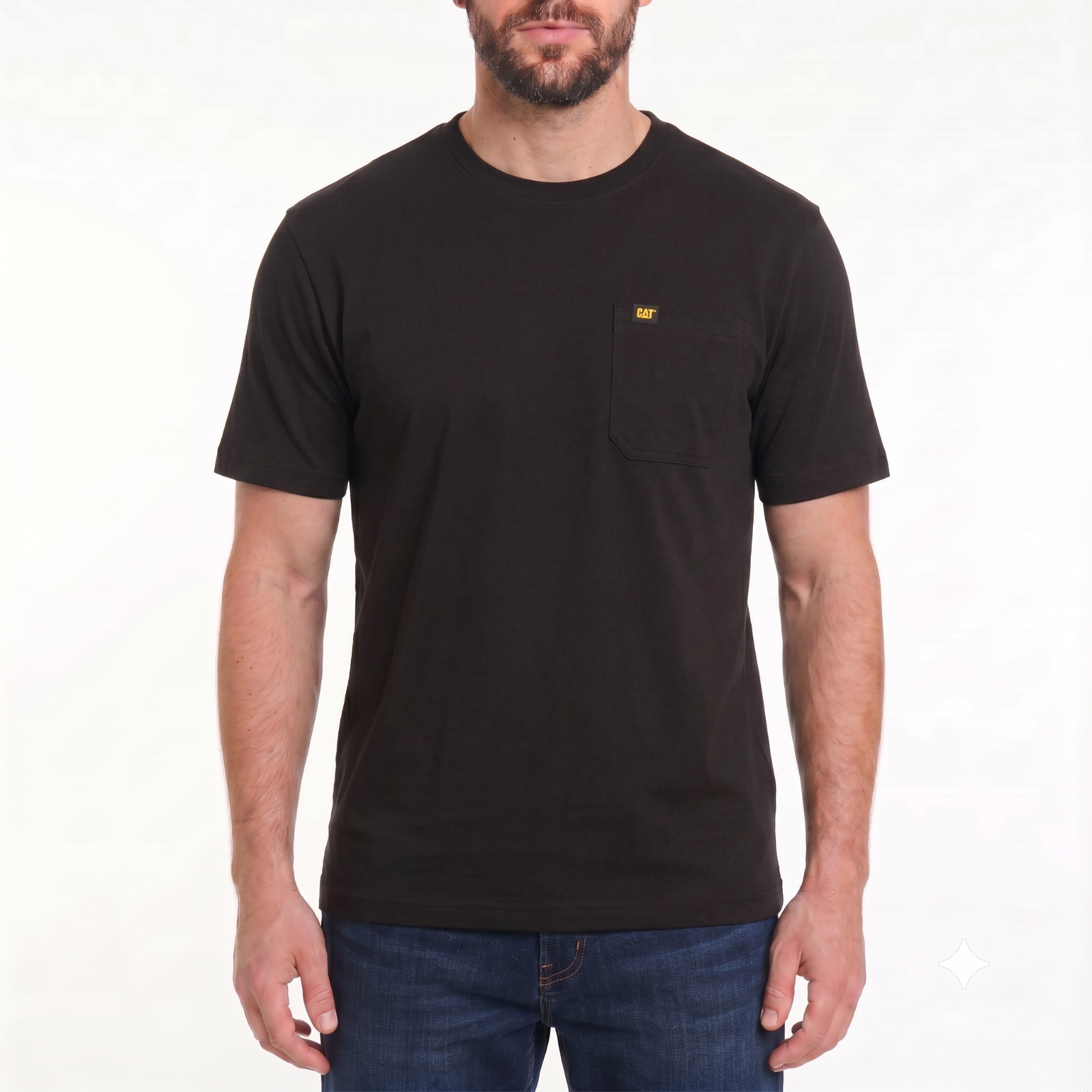 CAT Men’s Pocket Tee Shirt 100 Cotton Midweight Classic Comfortable S-XXL