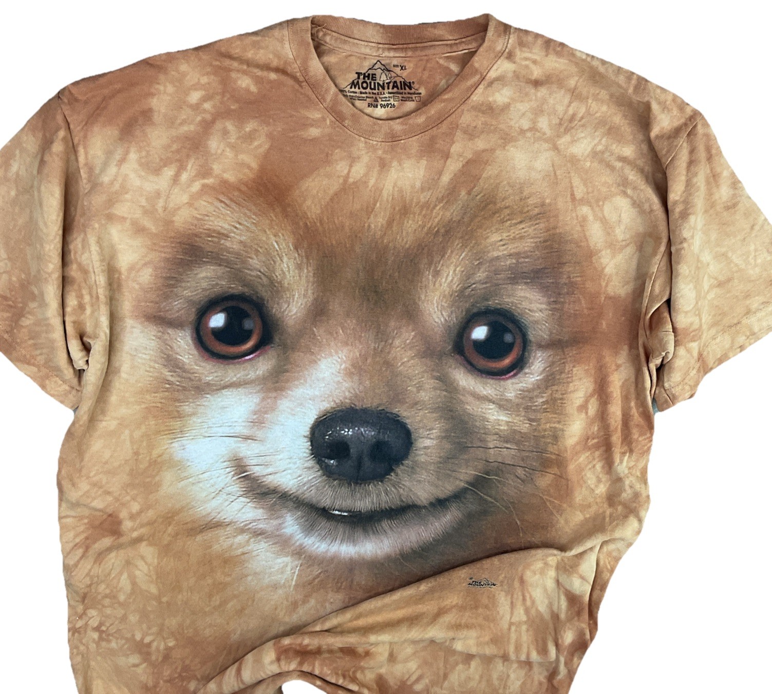 The Mountain Pomeranian Dog T-Shirt Sz XL AOP Y2K Tie Dye Vincent Hie USA
