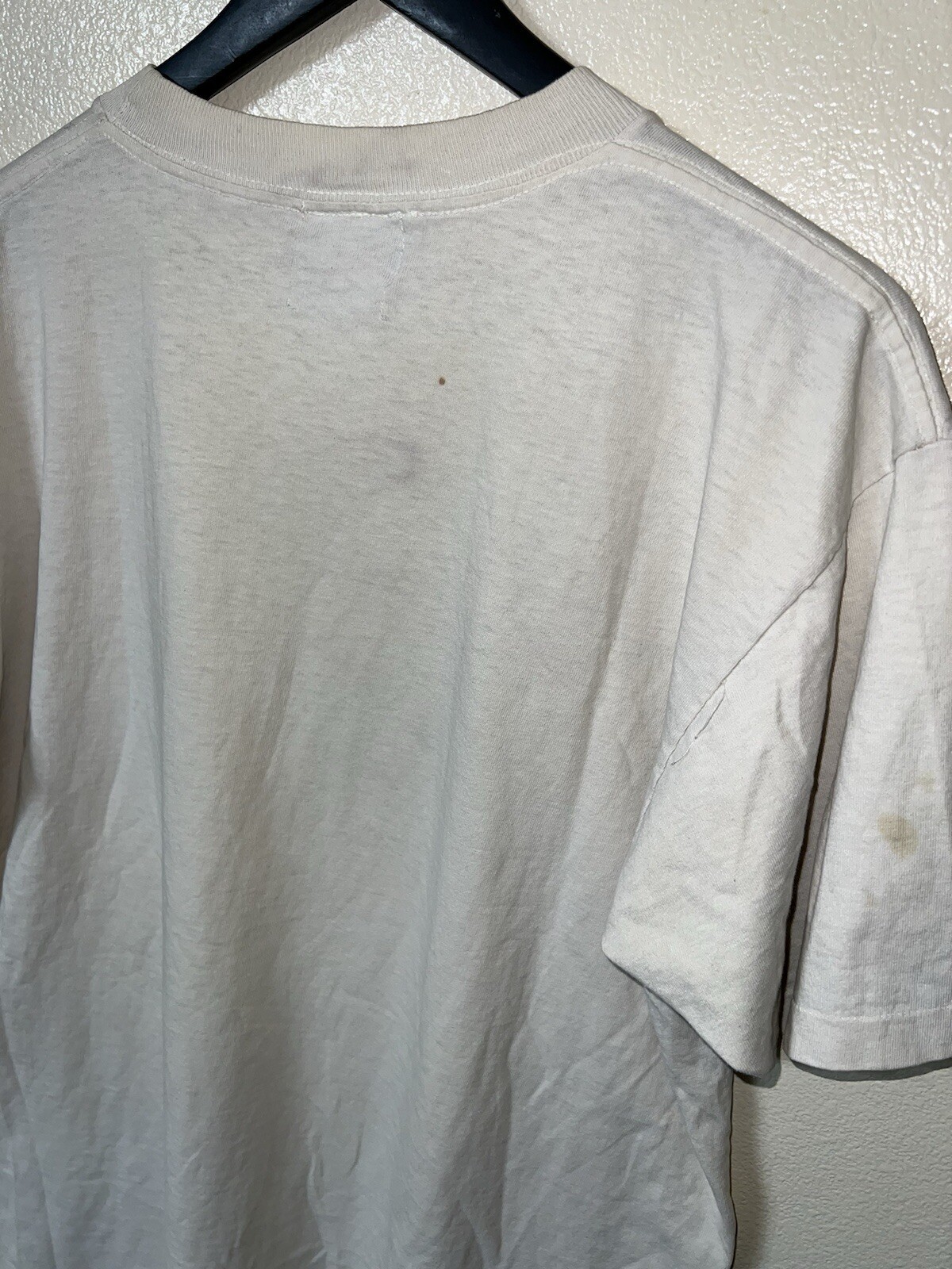 Vintage 90s Request Jeans Heart T Shirt Mens M White Patriotic Short Sleeve Love