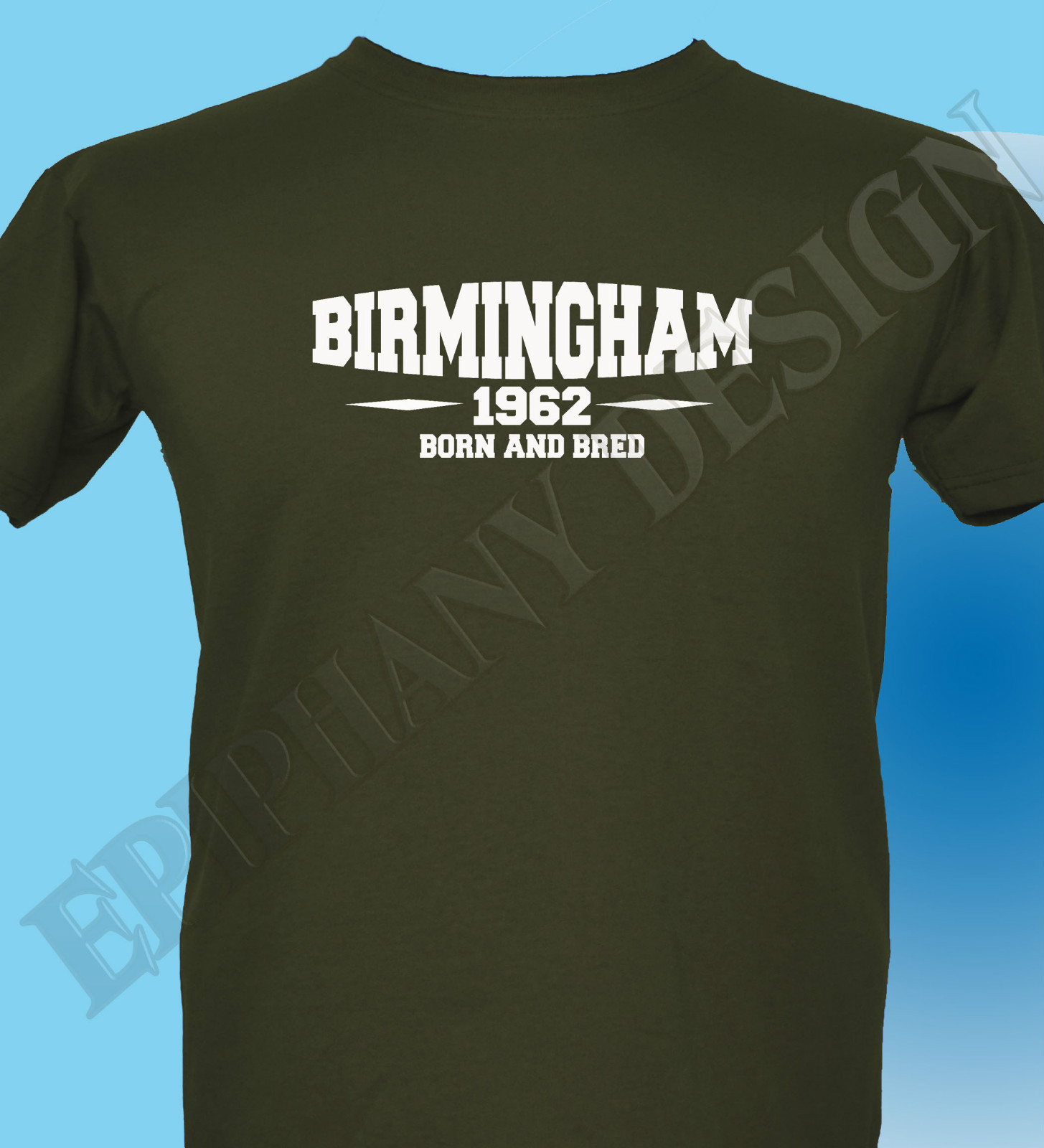 Birmingham Born And Bred Mens Ladies T-Shirt Add Year Of Your Choice Great Gift