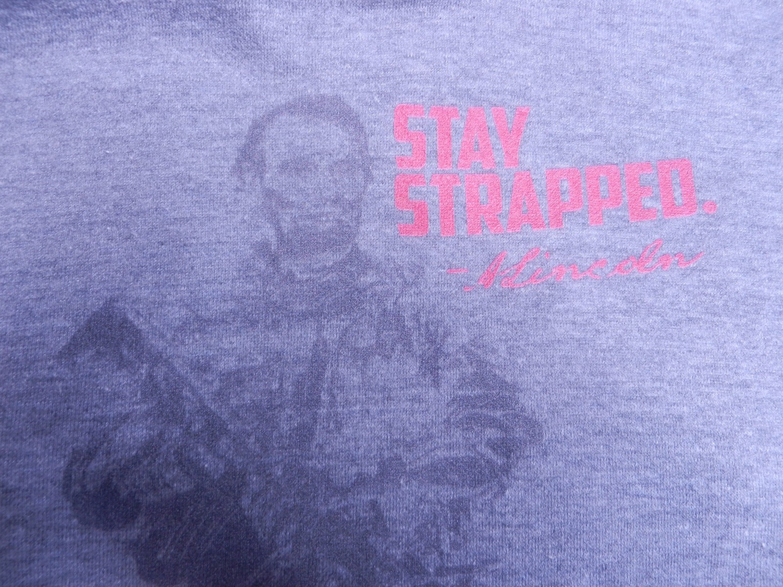 Stay Strapped Hoodie Gray Mens M Abraham Lincoln Soldier 2A Rare Guns