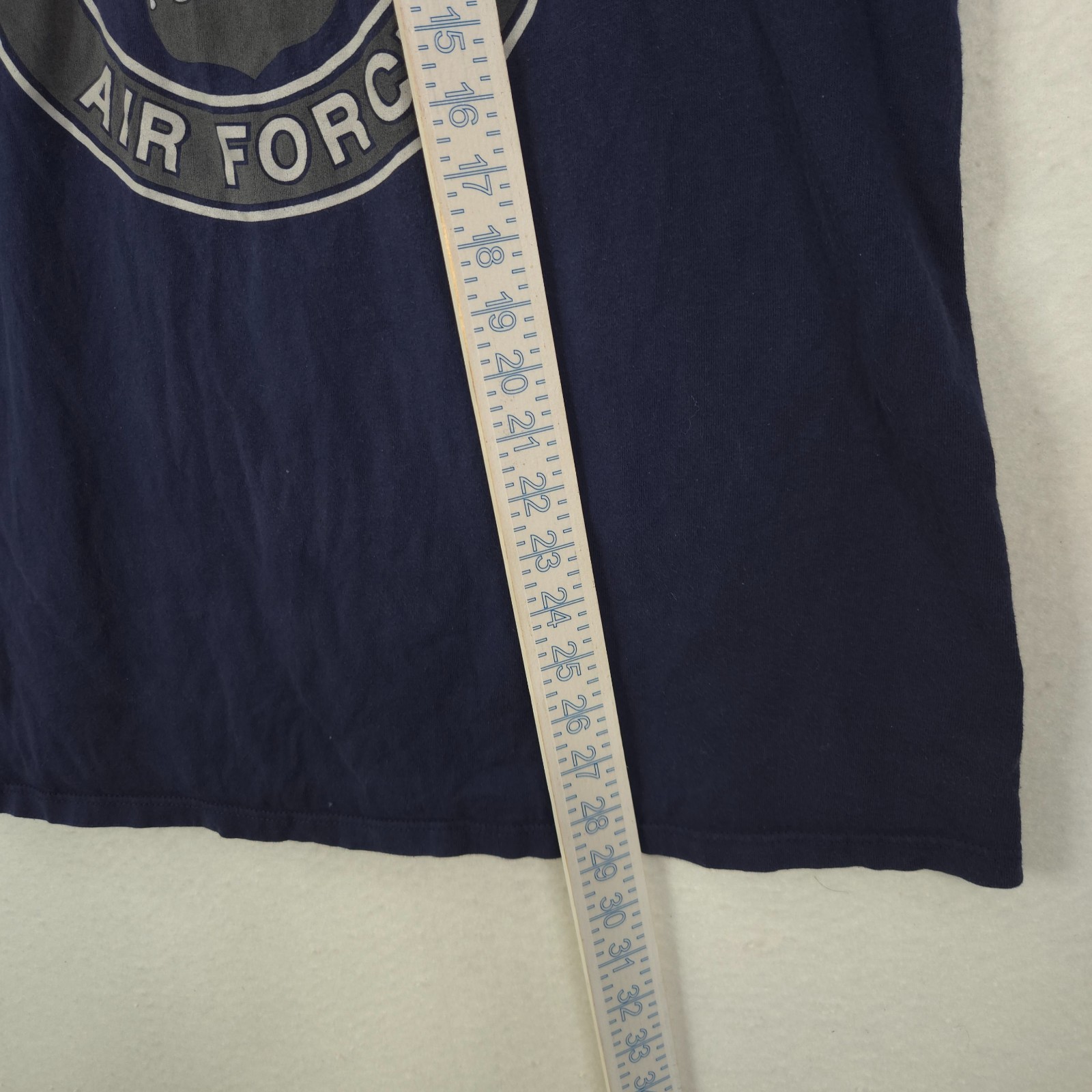Vintage Air Force Shirt Men XL Blue Short Sleeve Cotton USA Made USAF Bayside