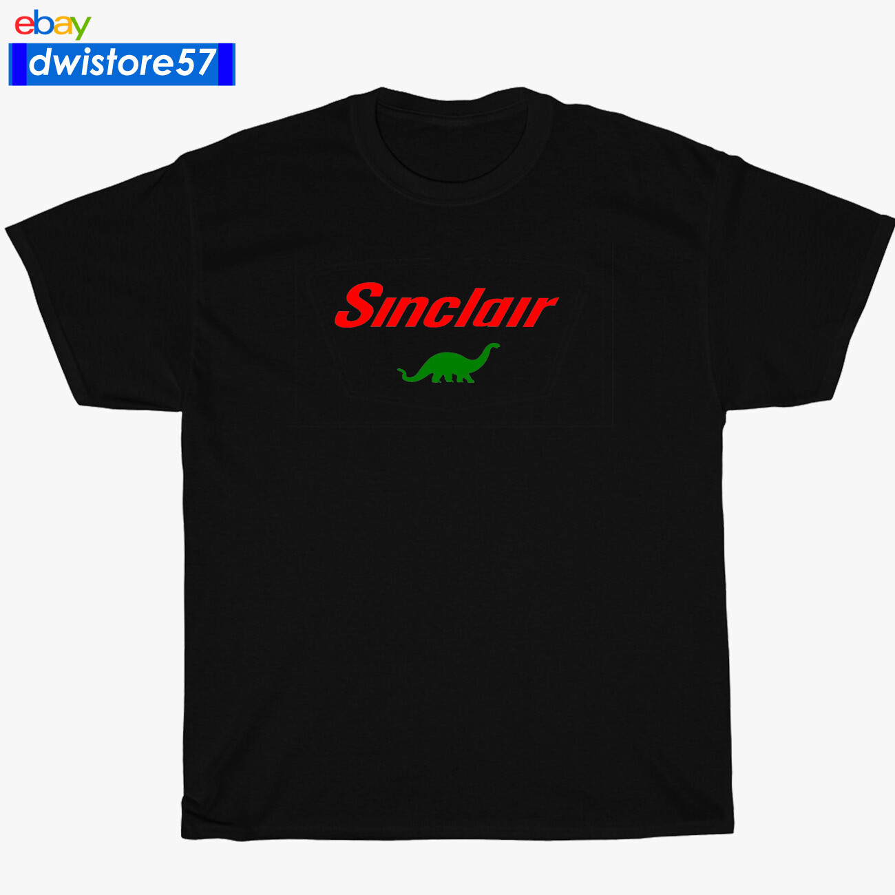 New Shirt Sinclair Dino Gasoline Logo Black/Navy/White/Sport Grey T-Shirt S-5XL
