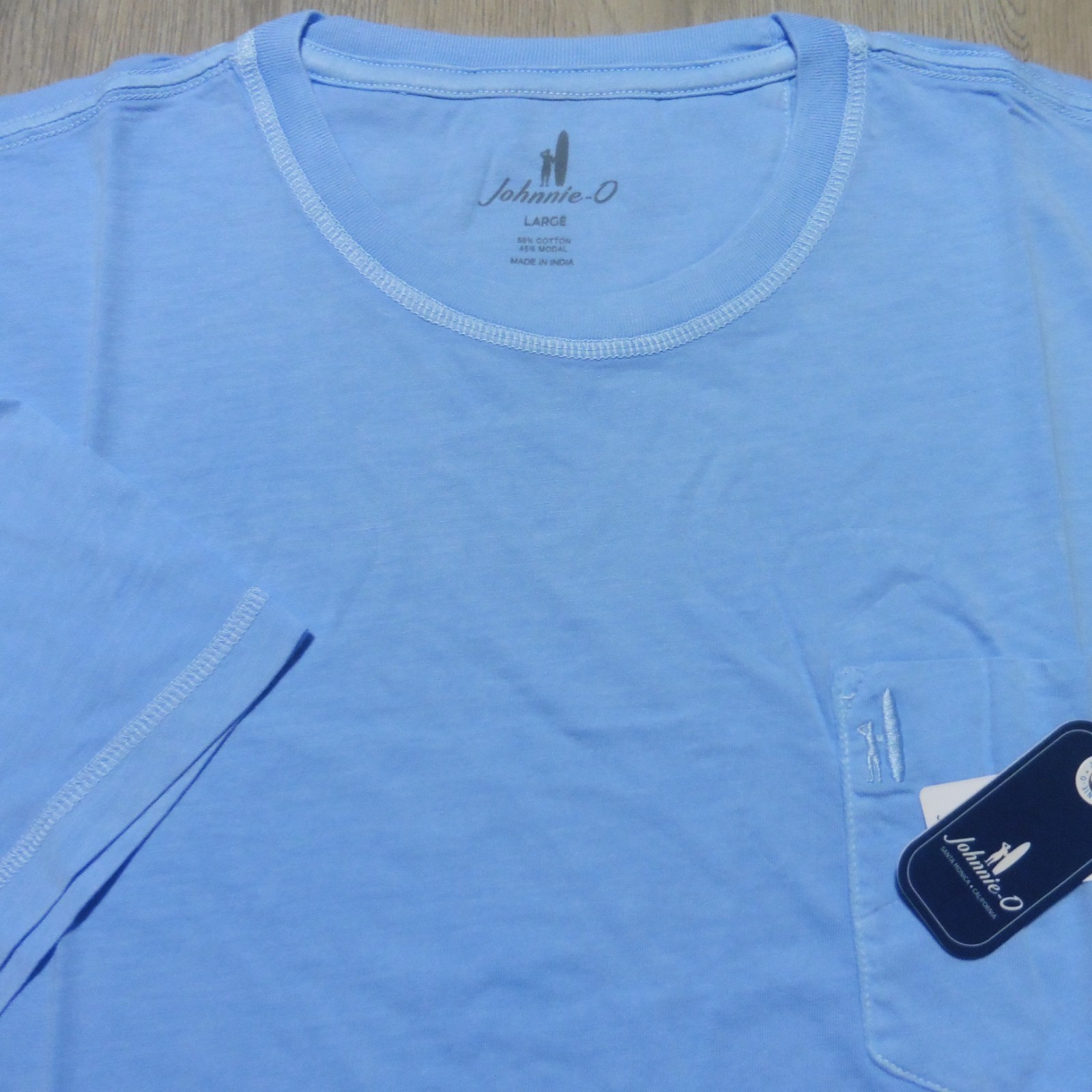 JOHNNIE-O Mens L LARGE DALE 2.0 T SHIRT MALIBLU BLUE SHORT SLEEVE GOLF TEE