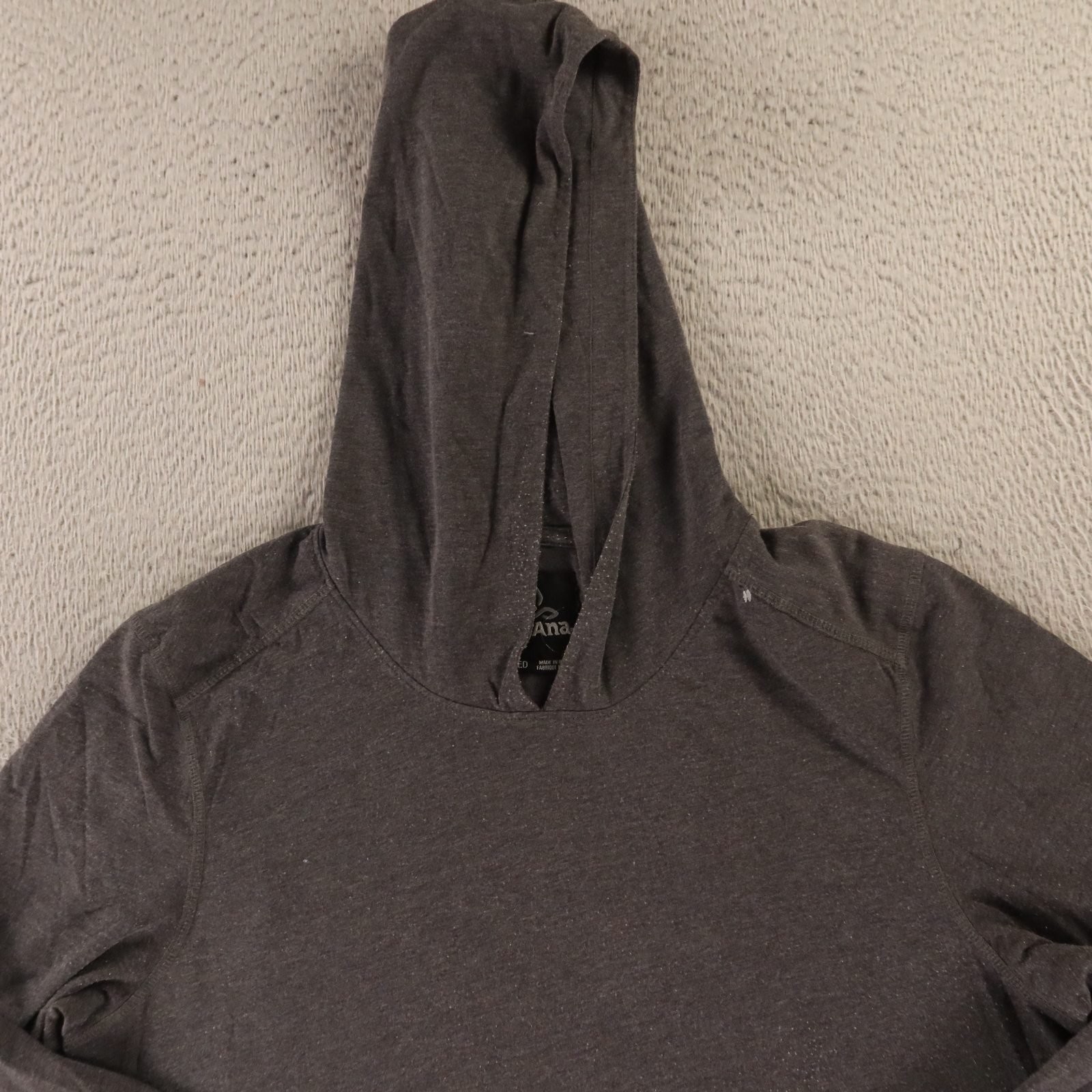 prAna Hoodie Mens M Gray Heathered Organic Cotton hooded tee long sleeve