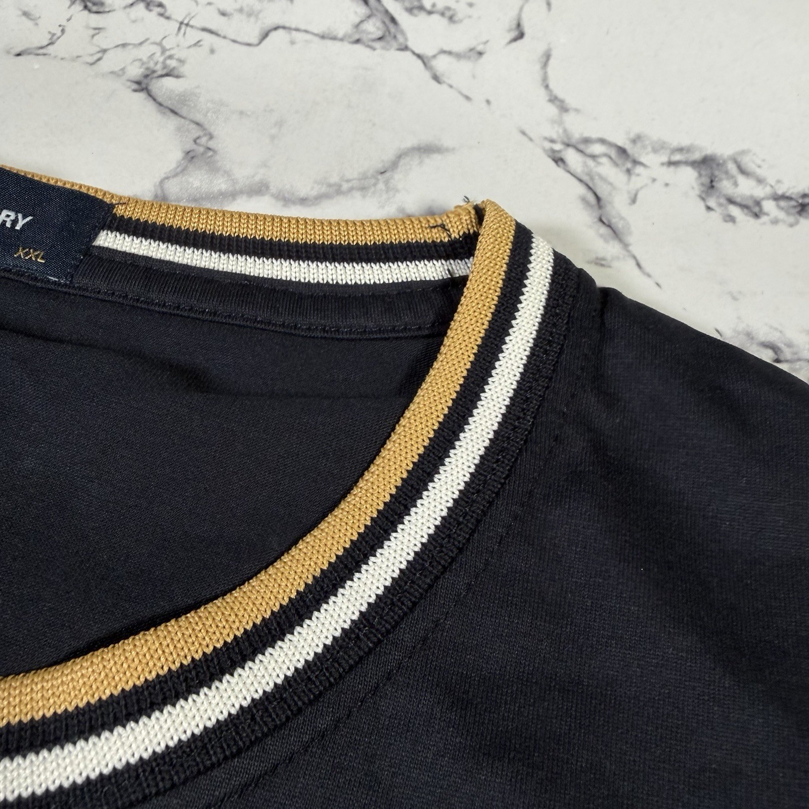 FRED PERRY Mens Navy Twin Tipped T Shirt SIZE 2XL XXL M1588 W53 BNWT Authentic