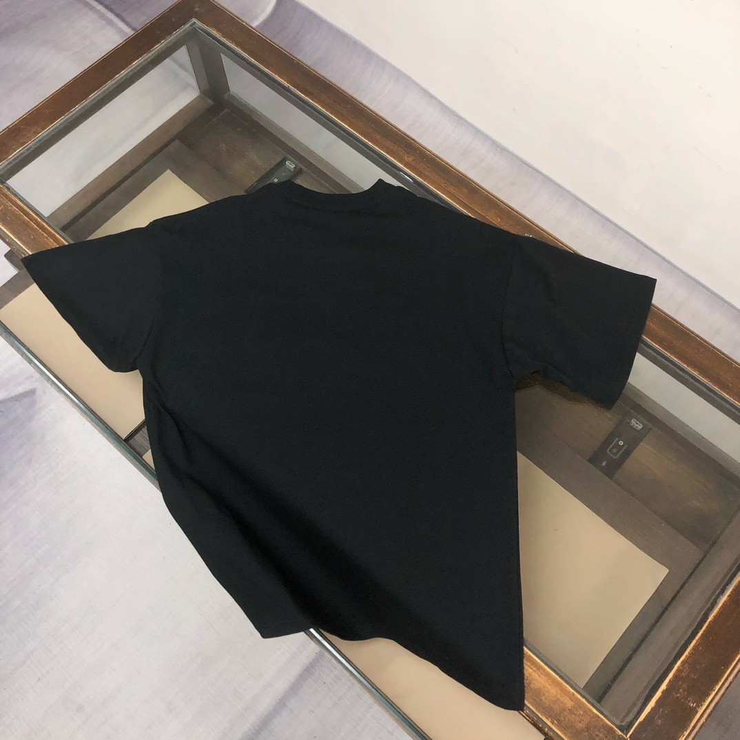 New Moncler Unisex Black Crew-Neck Short-Sleeve Cotton T-Shirt M