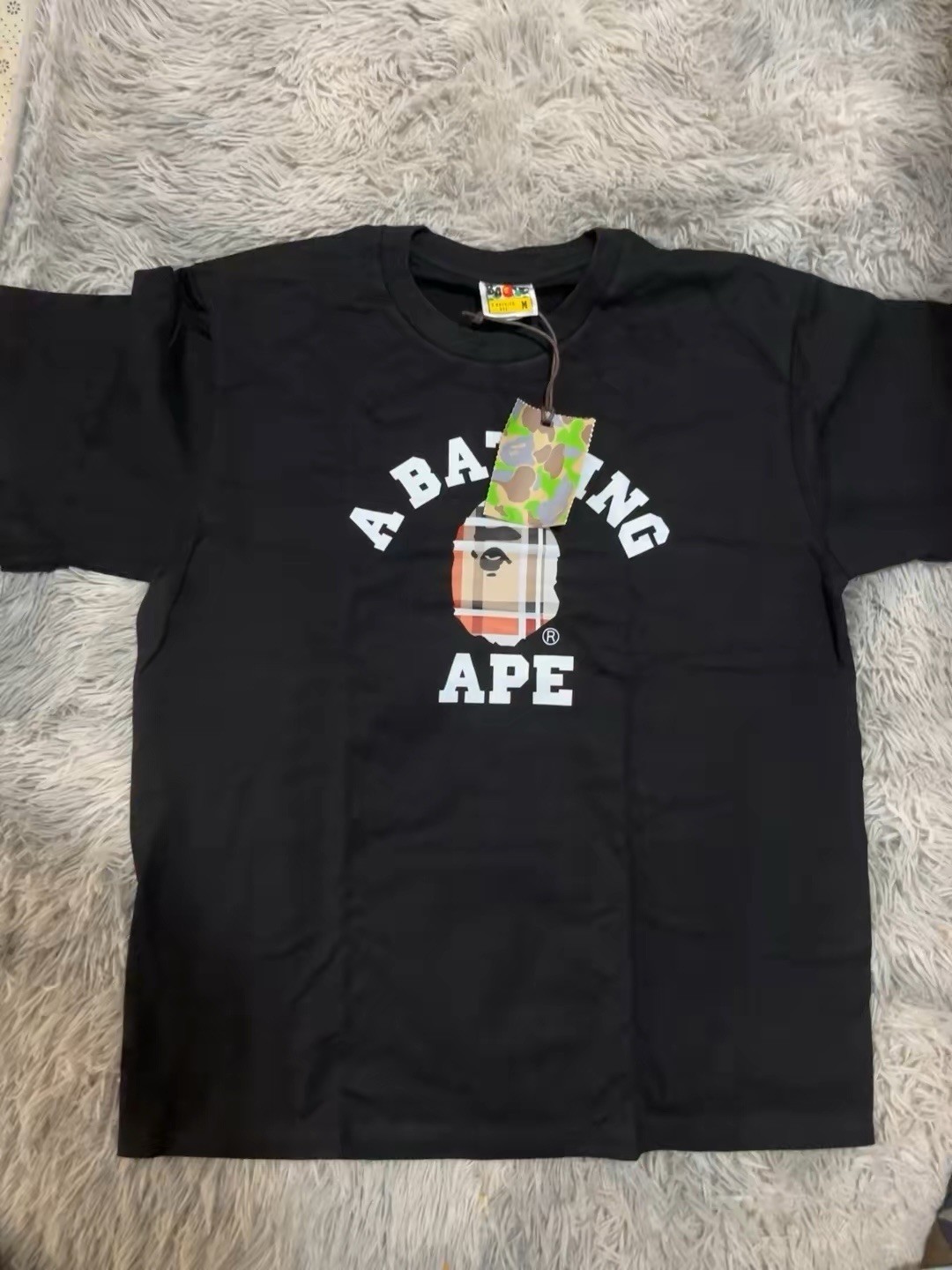 A Bathing Ape BAPE Black Ape Head Logo Graphic Tee Cotton Crew Neck Men’s M