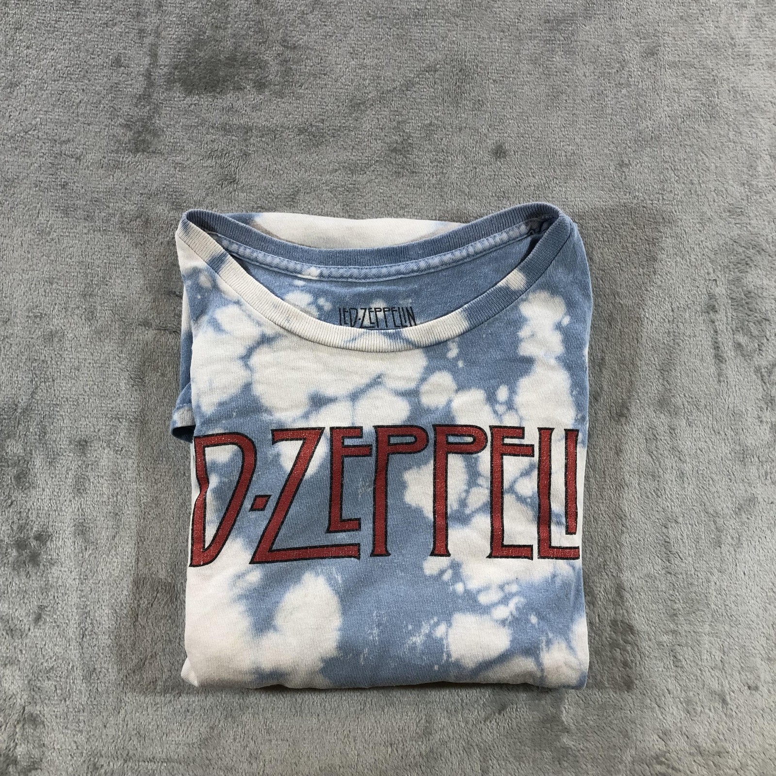 Led Zeppelin Shirt Mens 2XL Blue Tie Dye U.S. Tour 1975 Band Graphic Tee