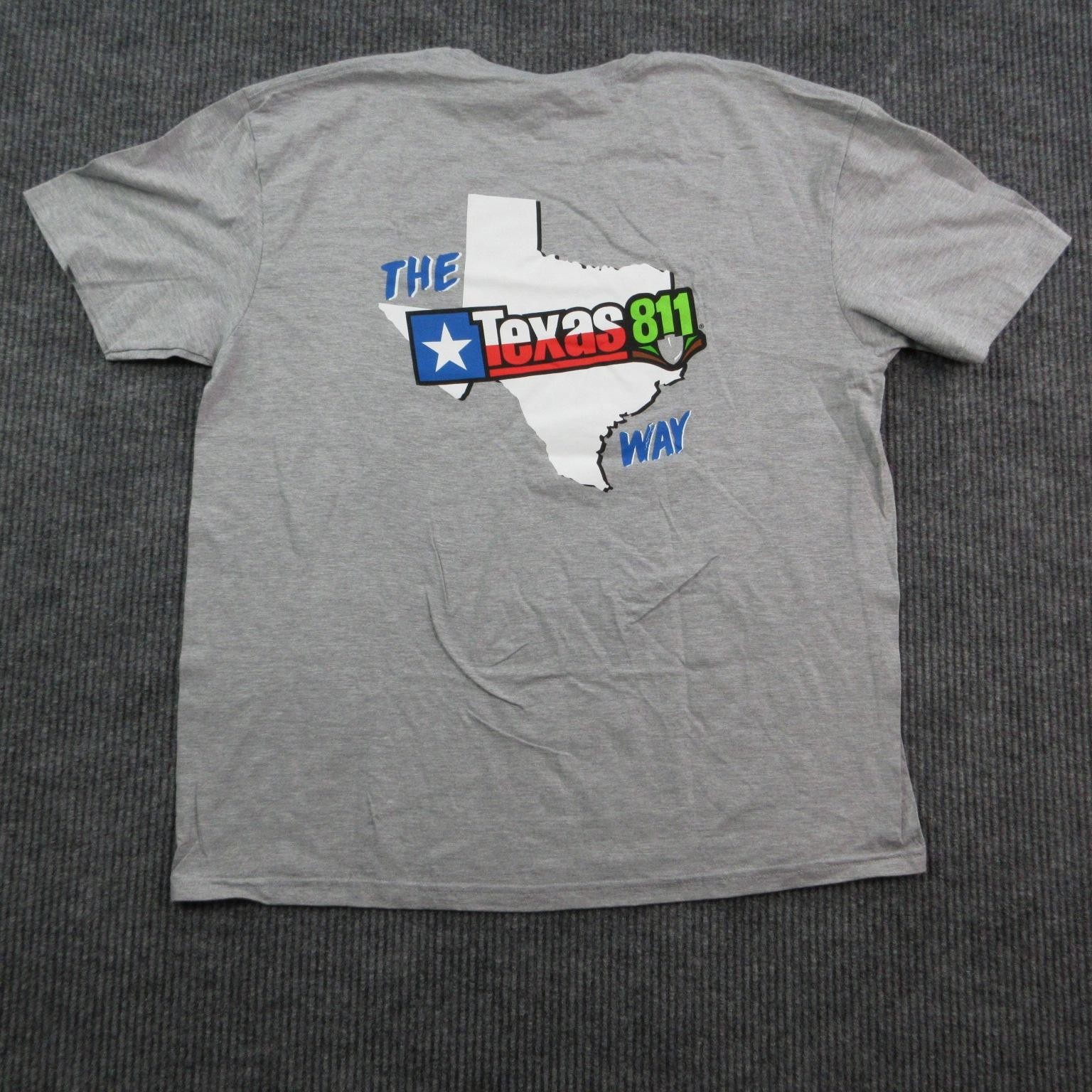 811 Day Texas Shirt Mens XL Gray Graphic Short Sleeve Tee Cotton Poly NWOT