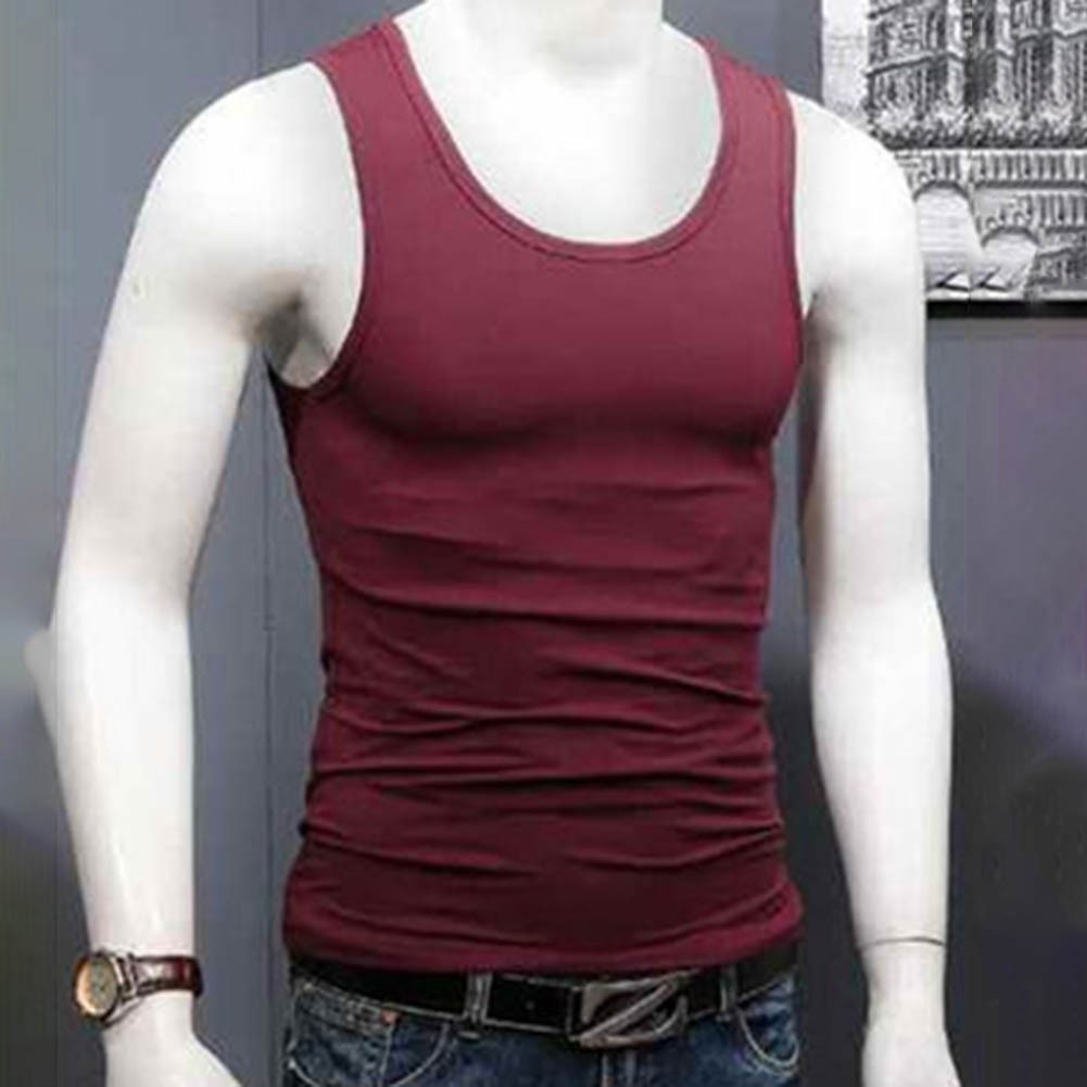 Men’s U-Neck Tank Top Sleeveless Fitness Vest for Gym Training and Sports Use
