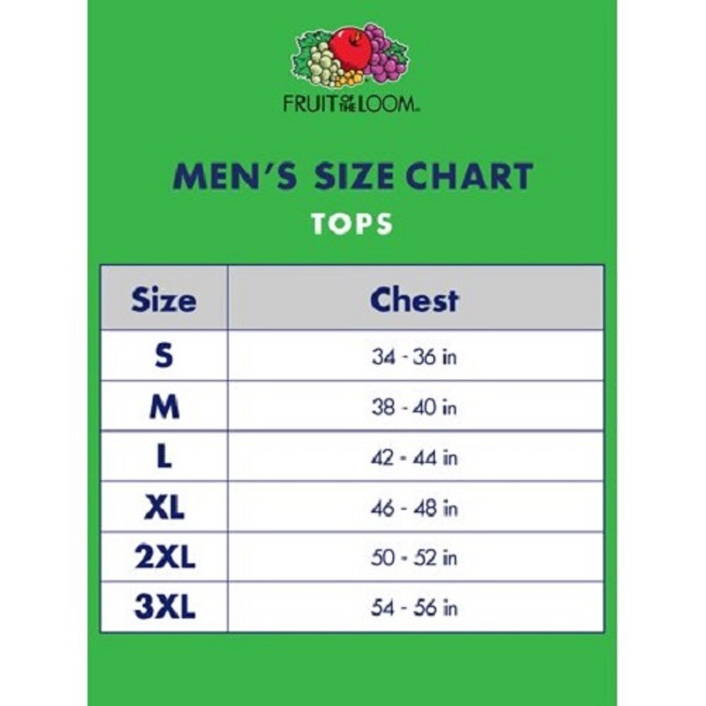 Fruit of the Loom® Big Men’s 4 CREWS TEE 3XL “100% Cotton~Slightly Imperfect”