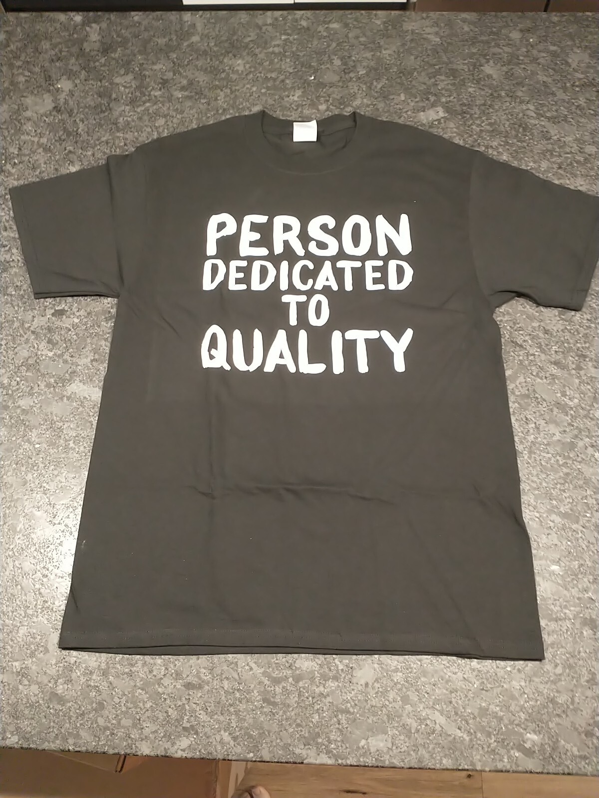 Person Dedicated To Quality Black T Shirt Brand New Size Medium Features Petey