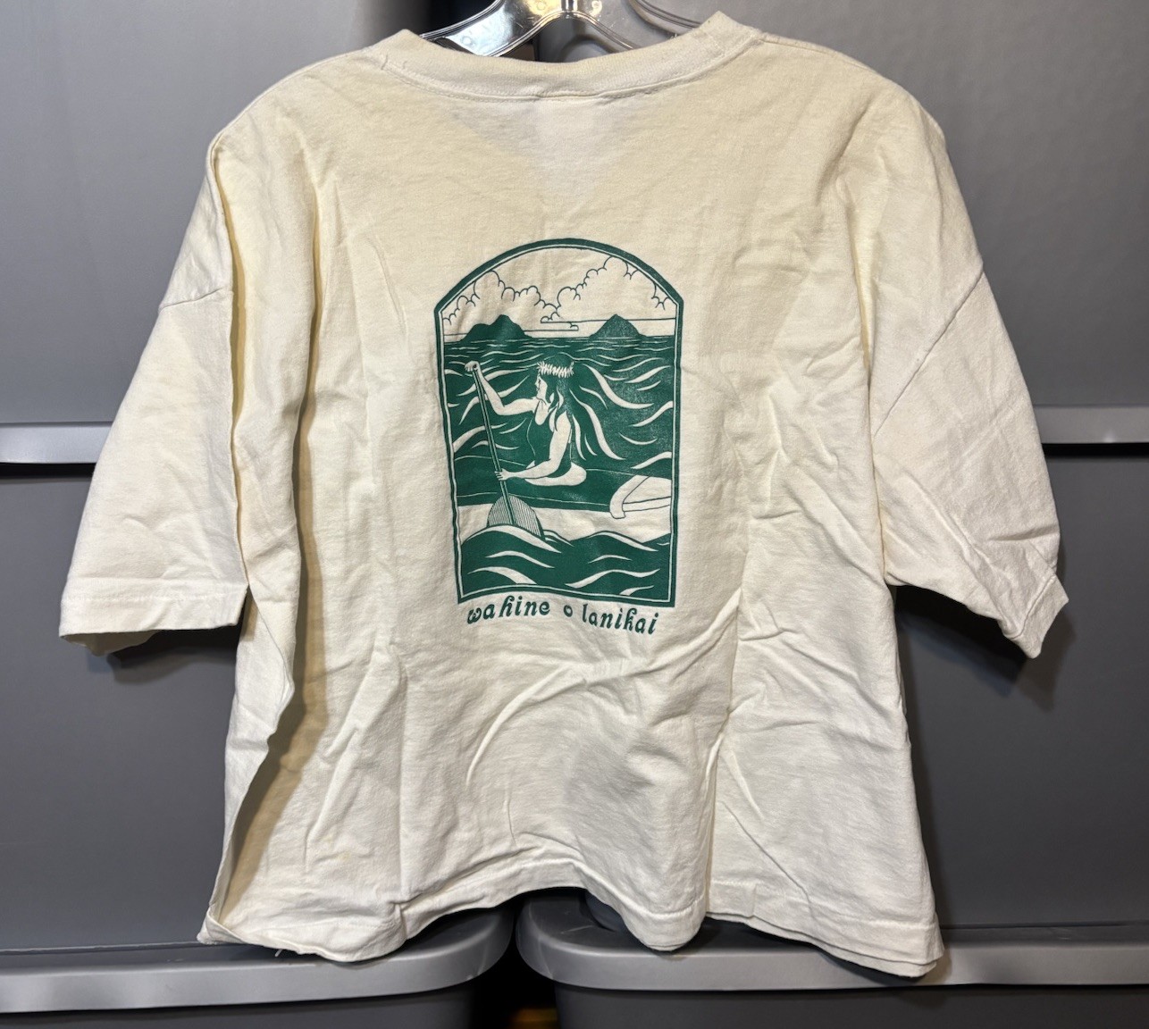 Vintage Canoe Club Outdoors Graphic Boxy Cropped Tee USA L/XL