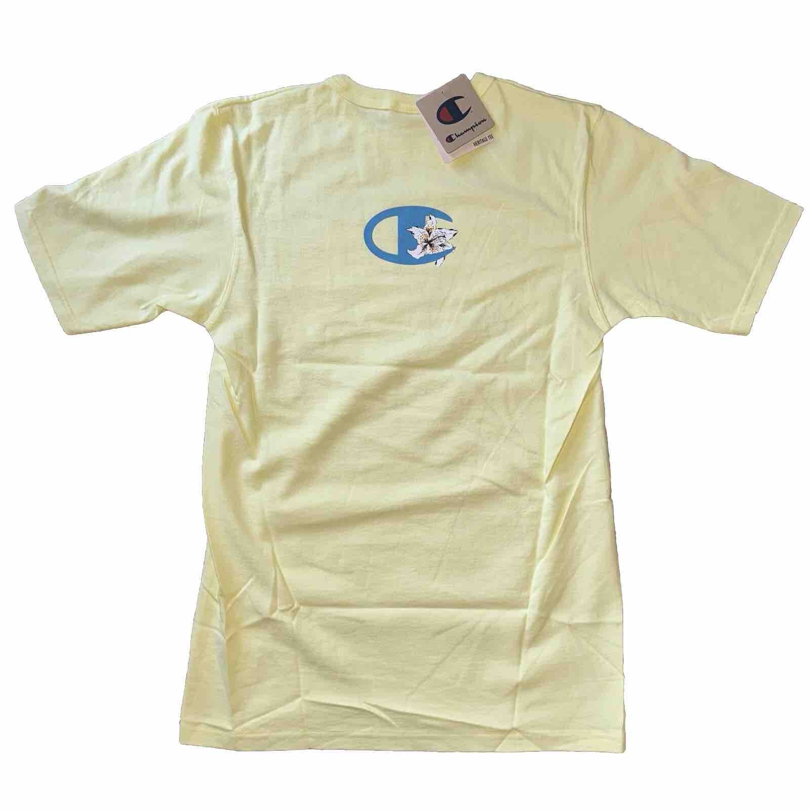 Champion Floral Graphic Heritage T-Shirt Yellow Multicolor C21035-106 Men’s NWT