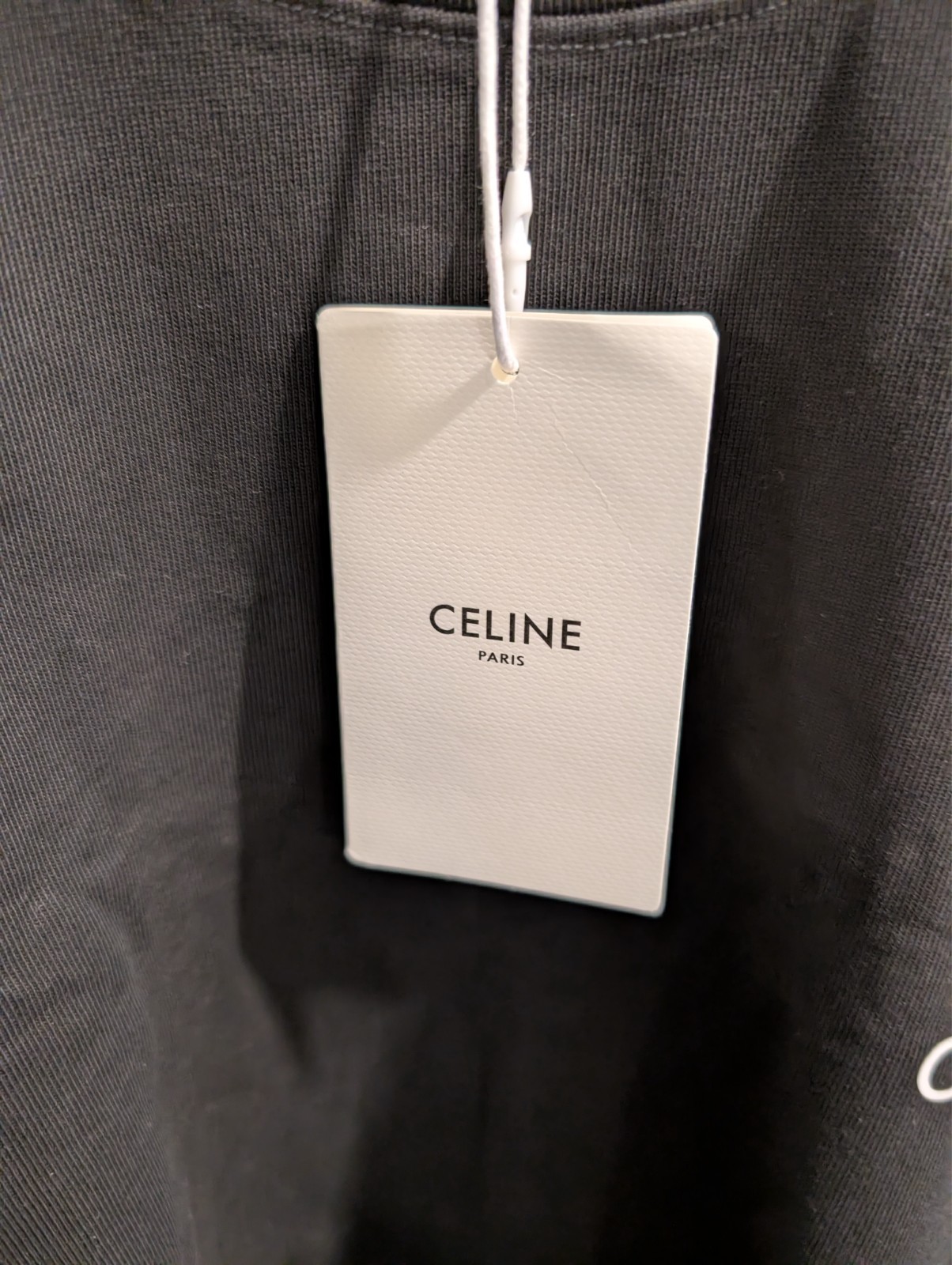 Celine Chest logo black t-shirt – Men’s – L – Authentic NWT