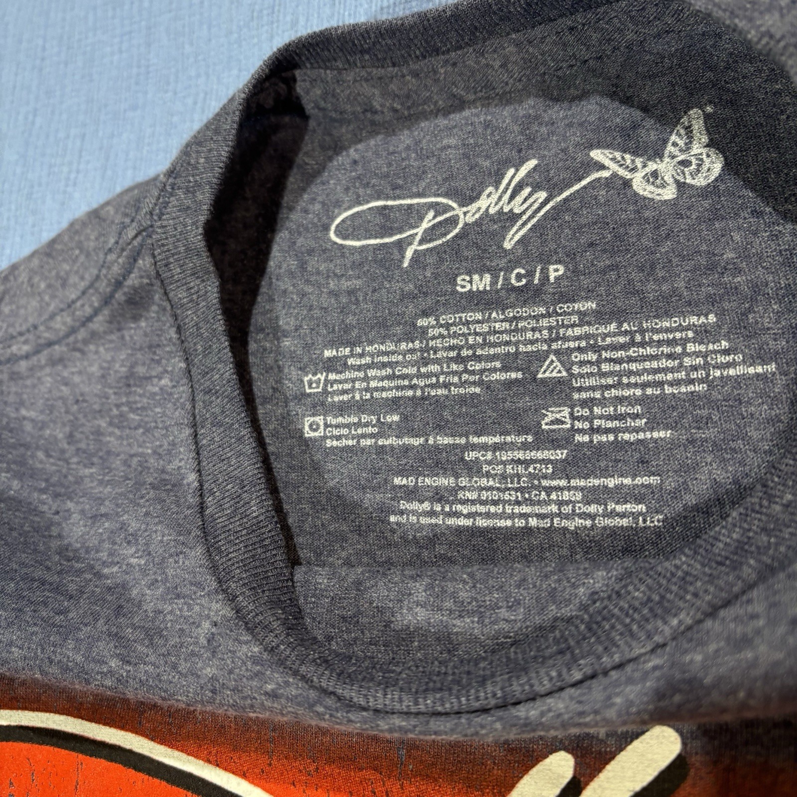 Dolly Parton Forever Adult Size Small Heather Blue Graphic T-Shirt Country