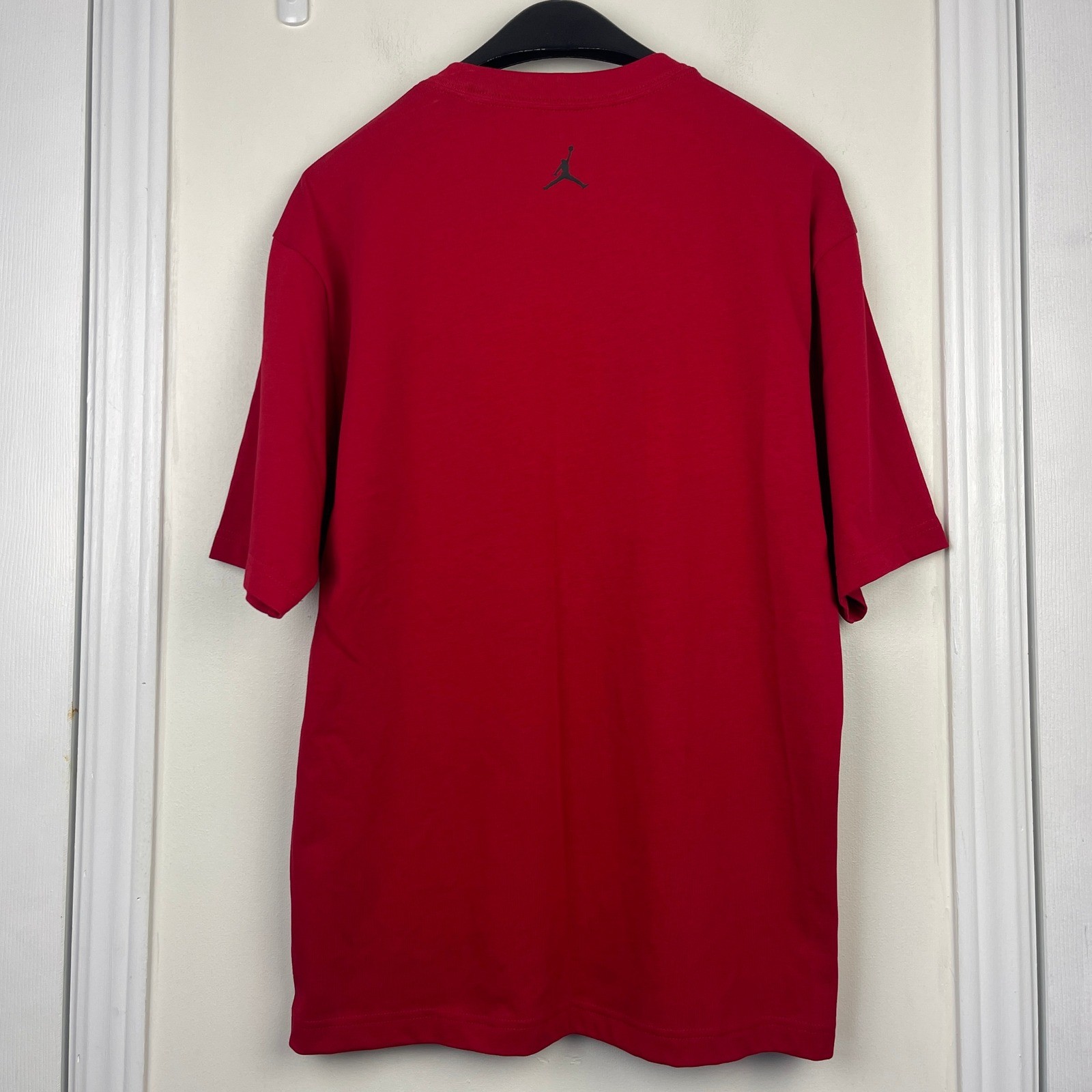 NEW Jordan AJ1 Sneaker Patch Mens L Cotton Short Sleeve T Shirt Red