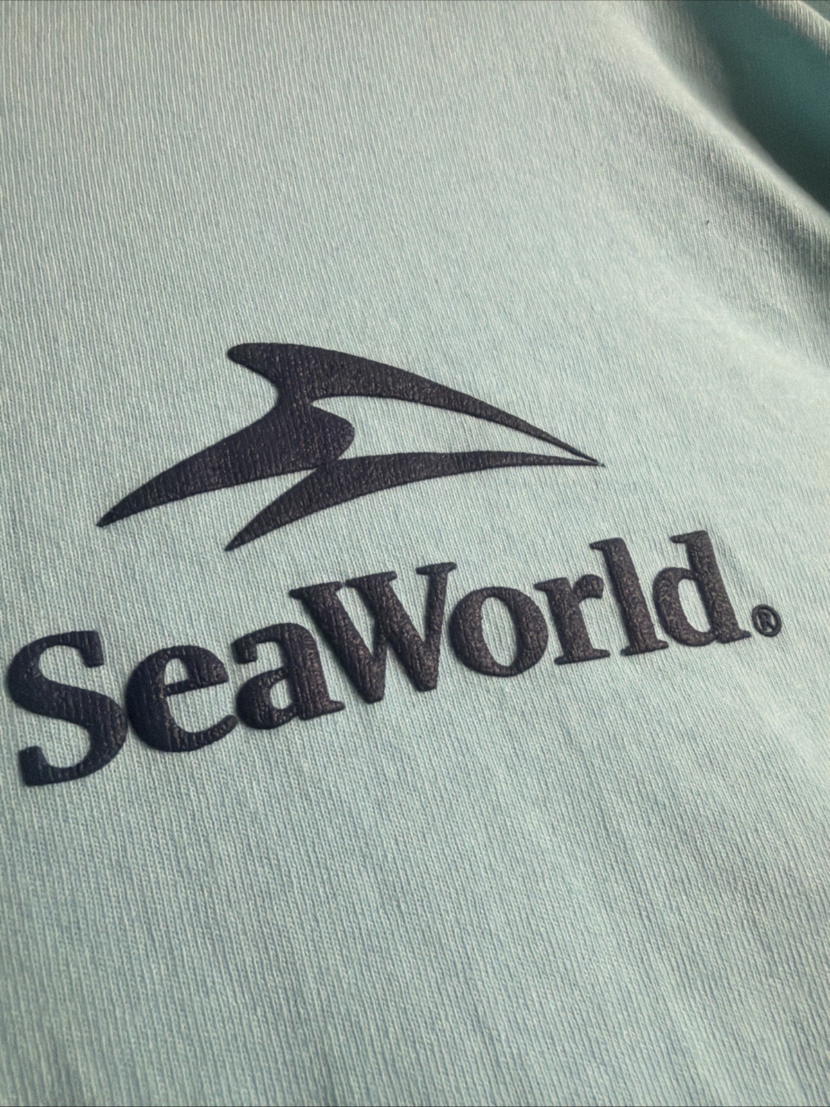 FLAW-SeaWorld Rescue Sweatshirt Mens Large Gradient Blue Marine Animal Graphic