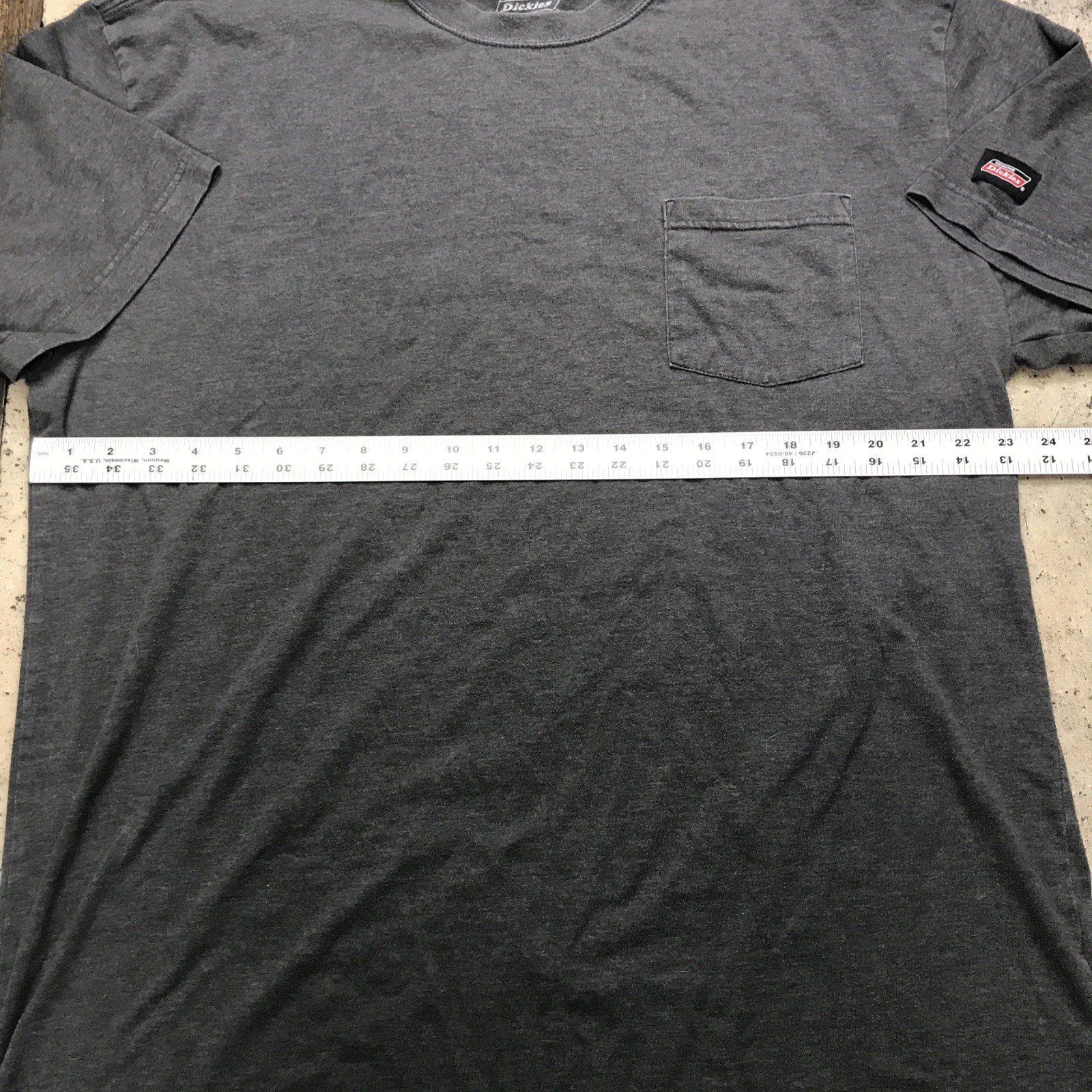Dickies Gray Short Sleeve Mens XL Pullover Performance Work Shirt Pocket Cot Pol
