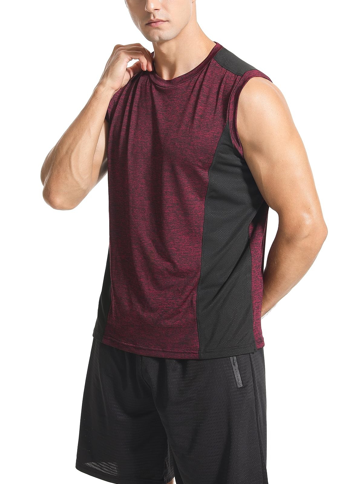 3 Pack Men’s Workout Tank Tops Sleeveless Muscle Gym Tank Top Quick Dry Darkg…