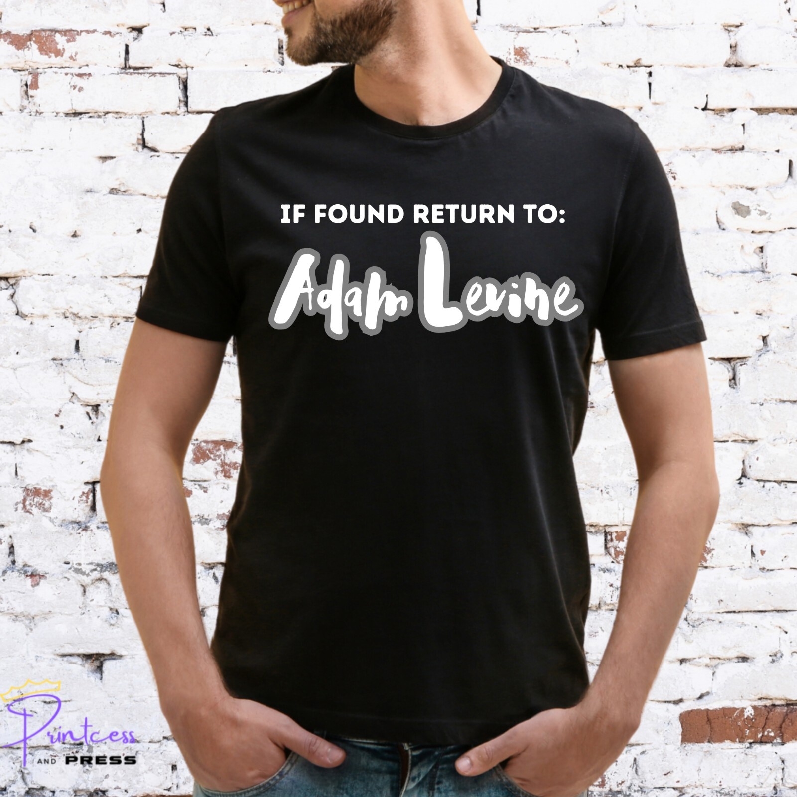 IF FOUND RETURN TO ADAM LEVINE T-SHIRT, MAROON 5, TOUR, Unisex or Lady Fit