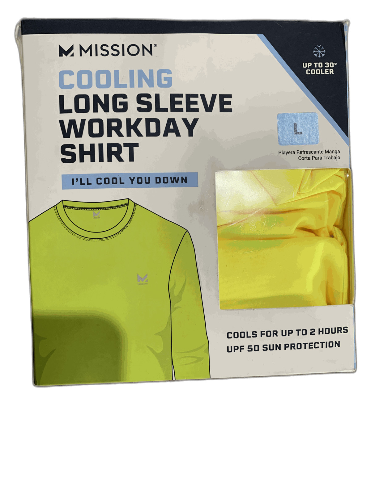Mission Unisex Large Hi Vis Yellow Cooling Long Sleeve Performance Shirt
