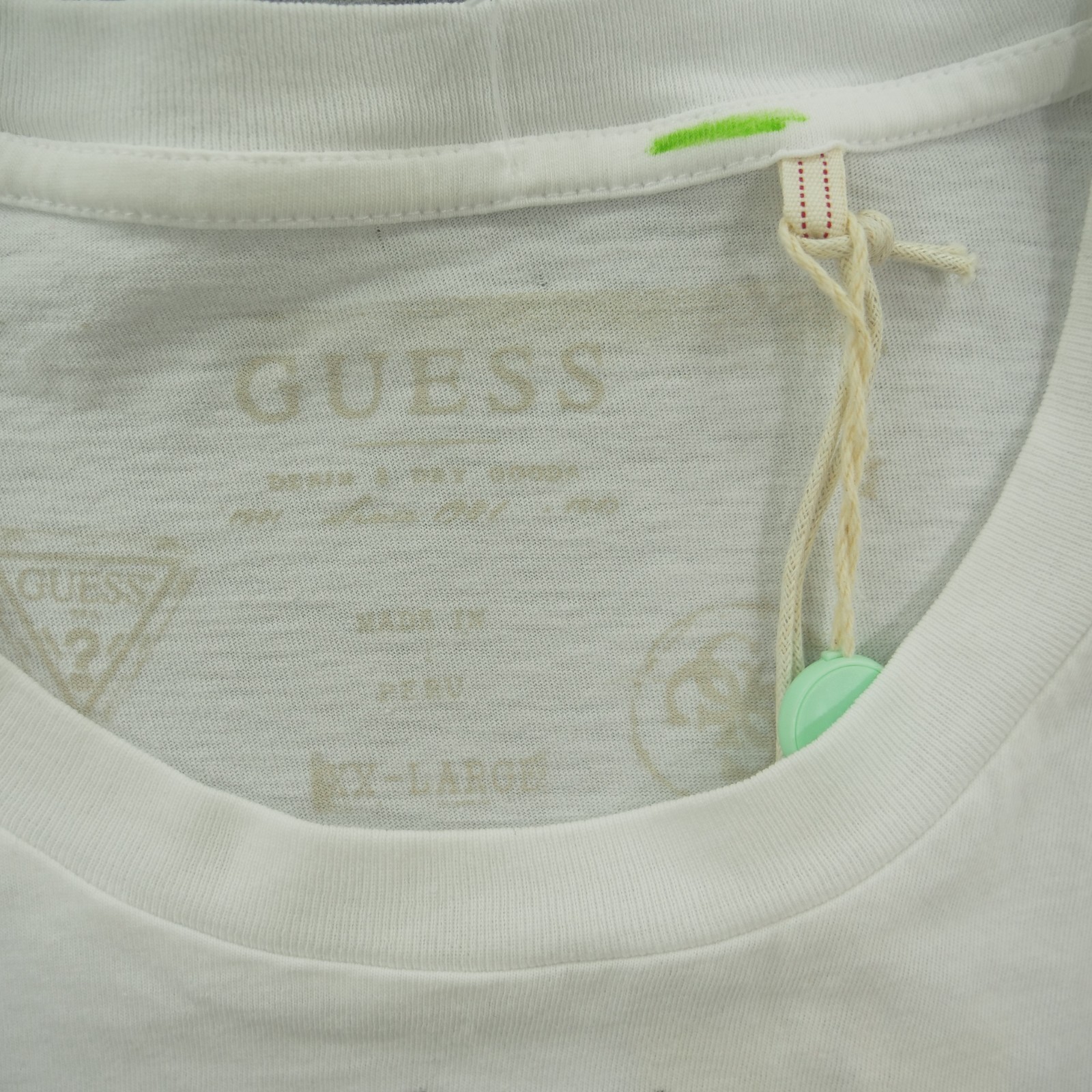 Guess Shirt Mens Extra LArge White Graphic Print Long Sleeve Crew Neck
