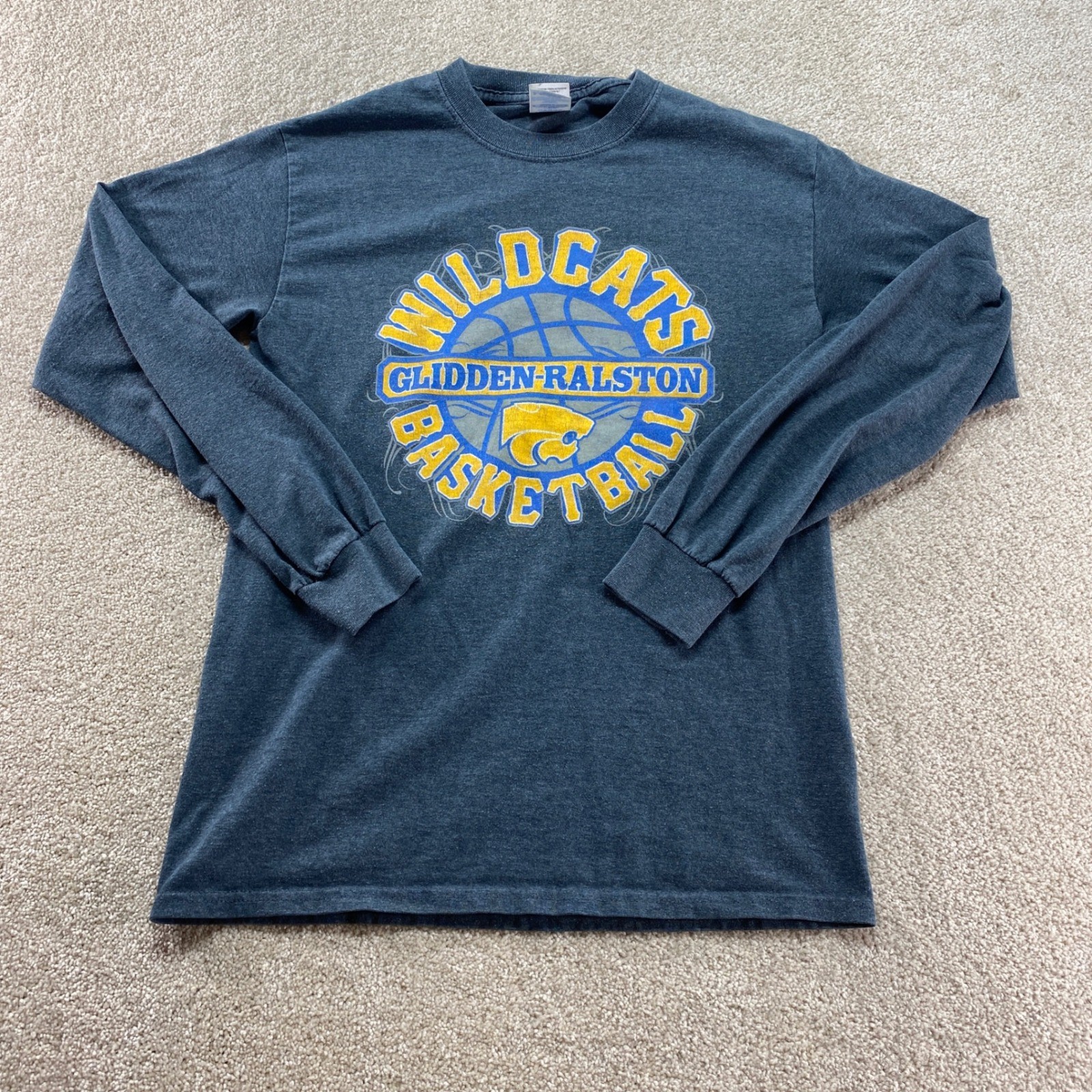 Gildan Long Sleeve Shirt Mens Small Charcoal Gray Glidden-Ralston Basketball