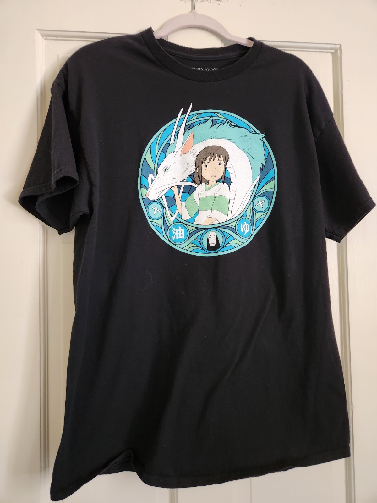 Hot Topic Spirited Away Chihiro Haku No-Face Graphic Black T-Shirt XL Anime