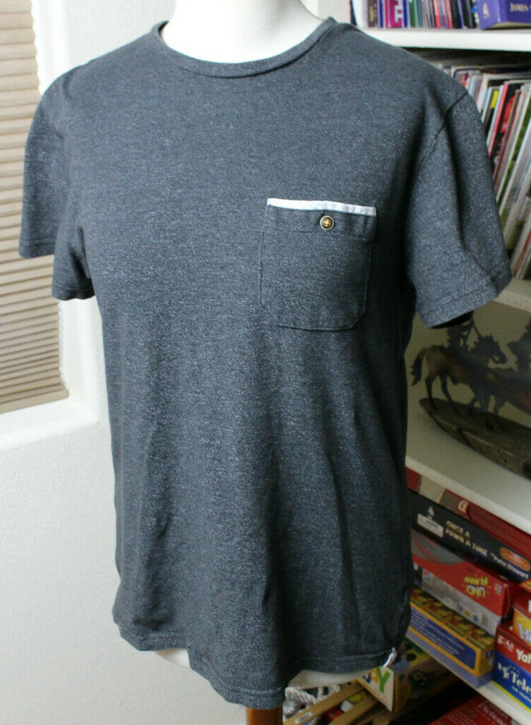 Craft Flow Mens Shirt Small Cotton Blend Pocket Charcoal Machine wash