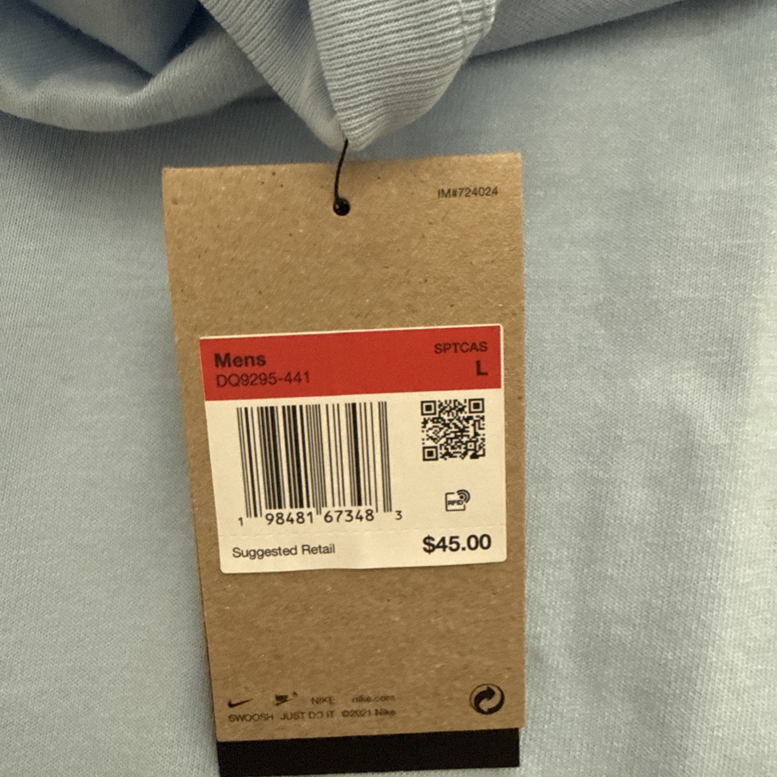 Nike Men’s Heavyweight Pocket Tee – Sky Blue – Size Large – NWT