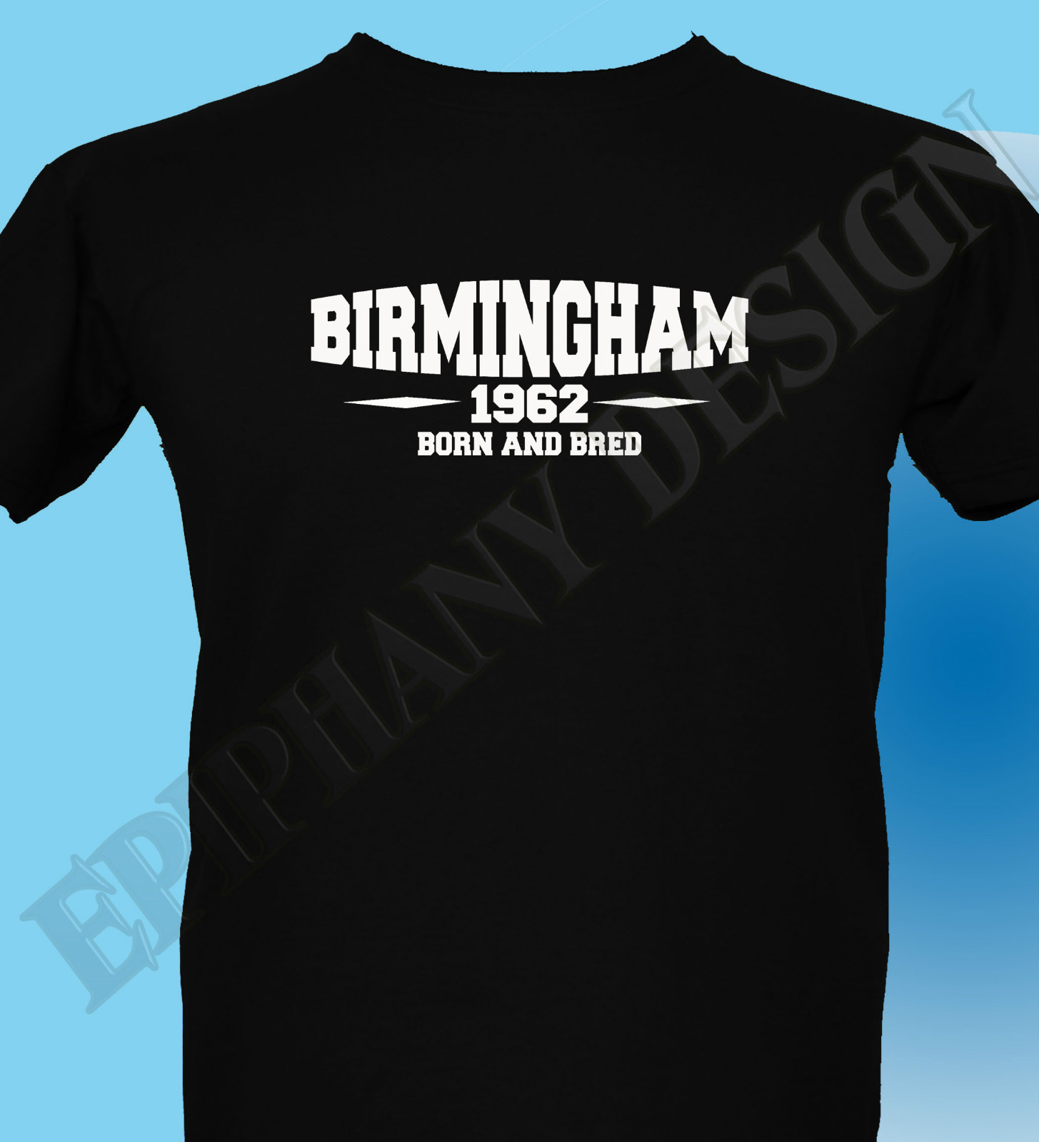 Birmingham Born And Bred Mens Ladies T-Shirt Add Year Of Your Choice Great Gift
