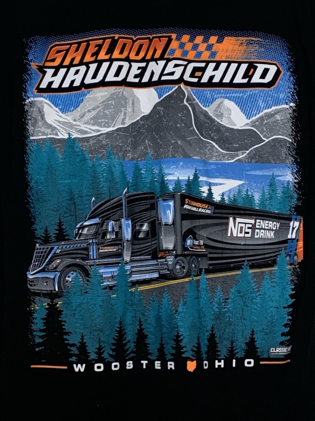 Sheldon Haudenschild Wooster OH NOS Truck Sprint Car T-Shirt L Black Racing Tee
