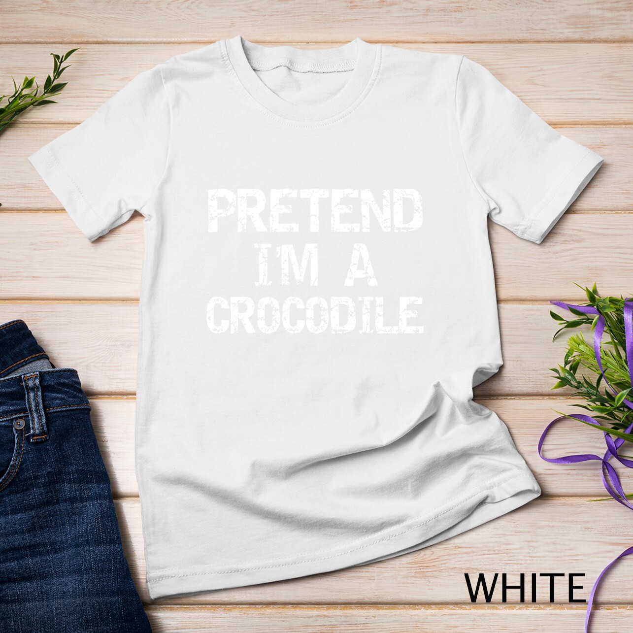 Lazy Halloween Costume Funny Easy Pretend I’m a Crocodile Unisex T-shirt