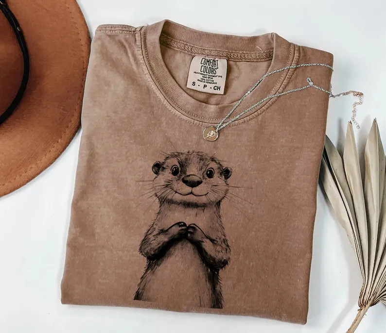 River Otter Wildlife Comfort Tee North American Animal Nature Lover Gift