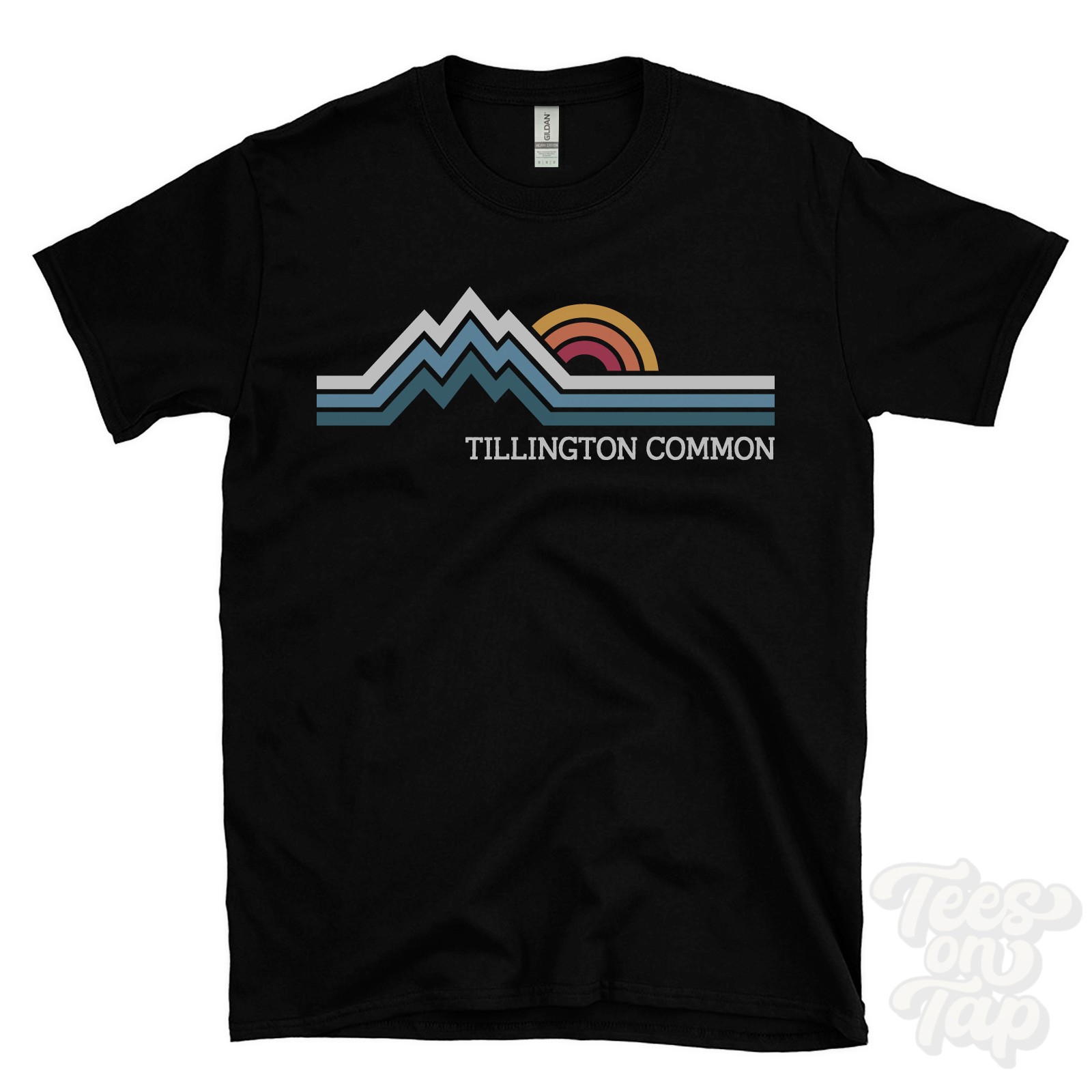 TILLINGTON COMMON RETRO LOGO PARODY T-SHIRT herefordshire tillington